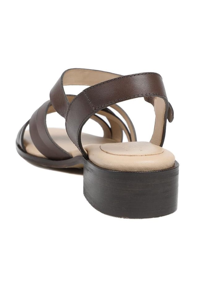 Jones Bootmaker Jones Bootmaker Women's Geovana Leather Sandals in Brown - 3