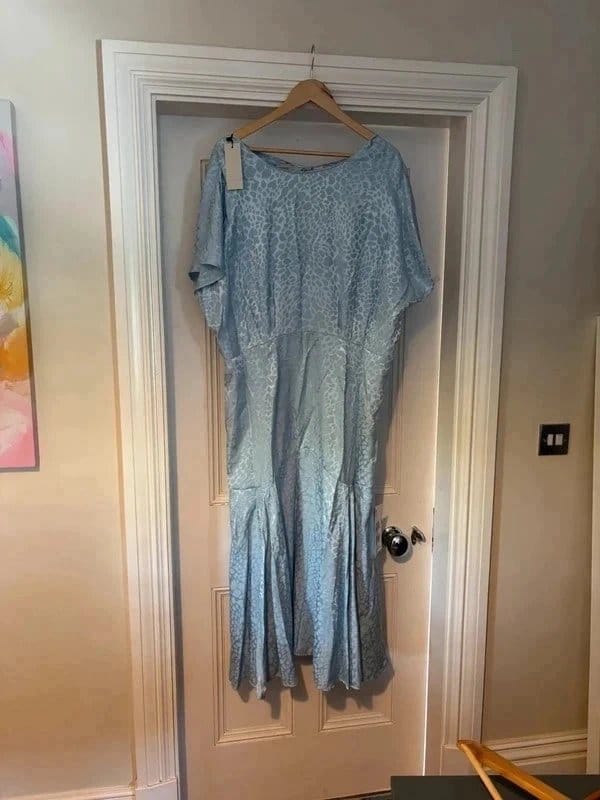Never Fully Dressed Never Fully Dressed ice blue satin midi dress 20 - 1