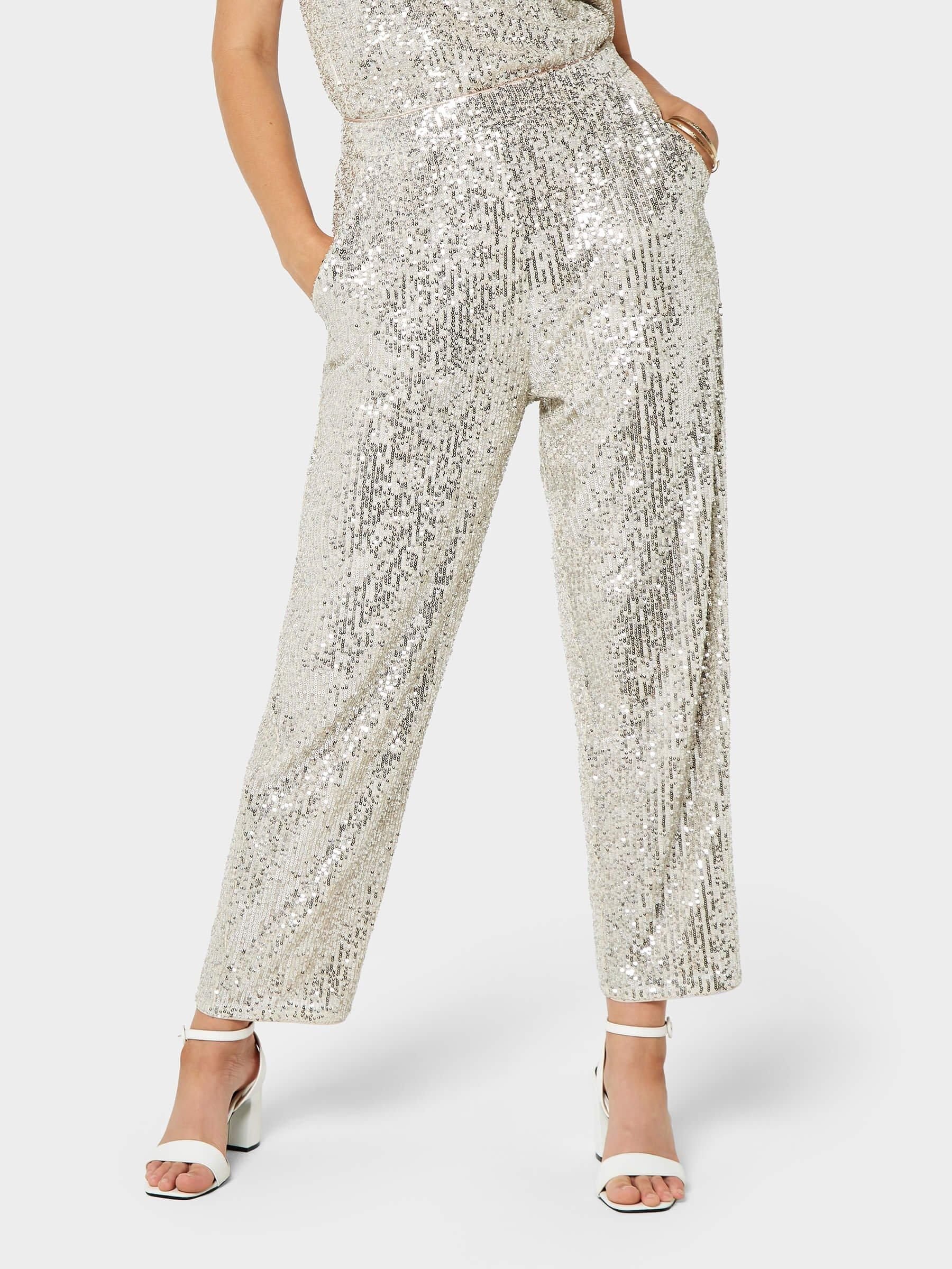 GWD by GEORGE W. DAVIES GWD by GEORGE W. DAVIES Women's GWD Sequin Trousers in Silver - 2