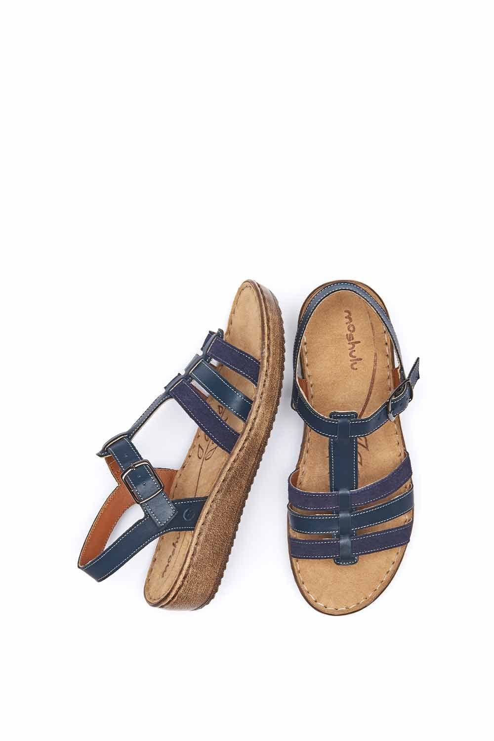 Moshulu Moshulu Women's 'Paradas' Platform Wedge Strappy Sandals in Indigo - 2