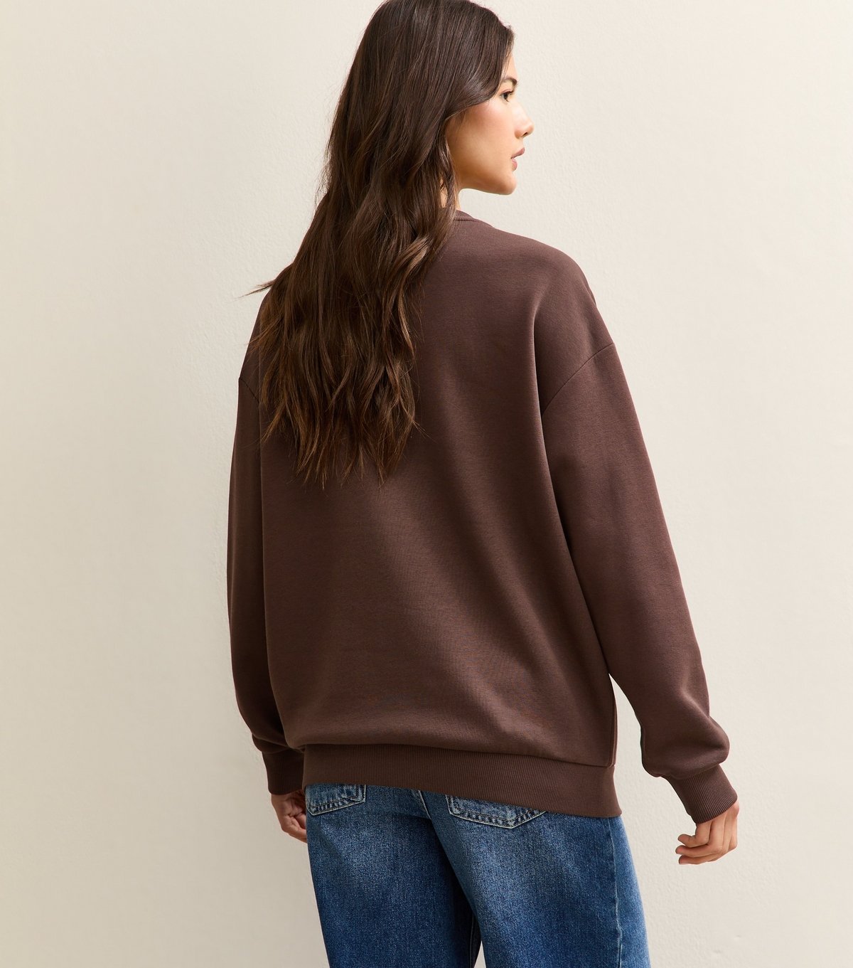 New Look Women's Dark Brown NYC Leopard Print Logo Sweatshirt New Look - 4