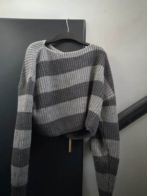 ASOS Grey Cropped Knit Jumper