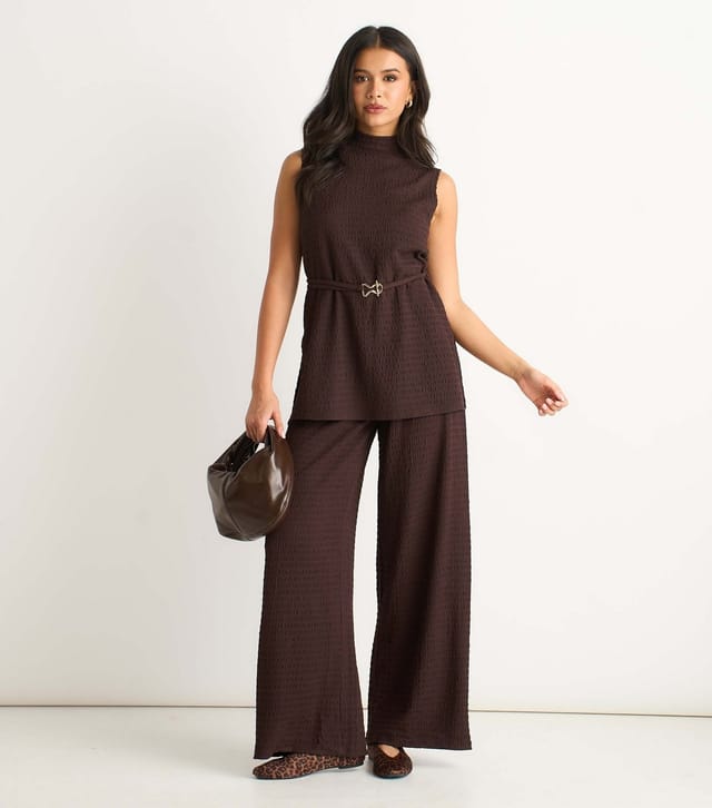 Gini London Women's Dark Brown Funnel Neck Tabard Top Gini London New Look - 2