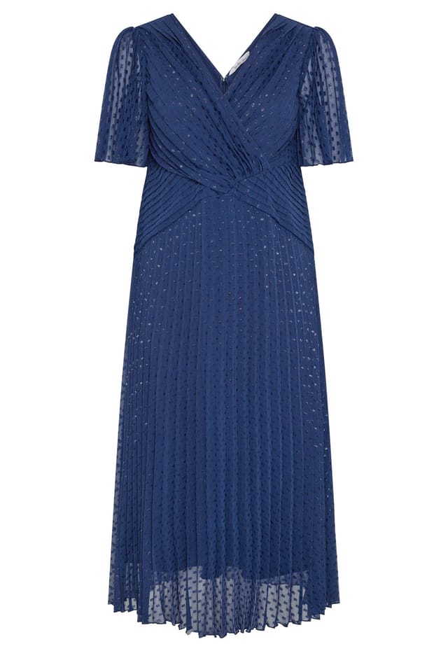 Yours Yours Women's Pleated Wrap Maxi Dress in Dark Blue - 2