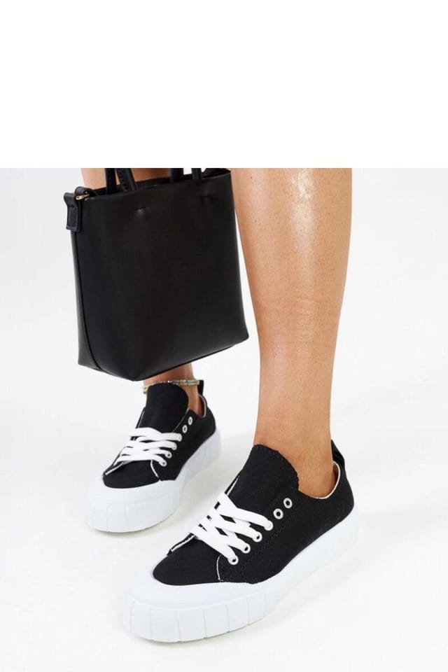 Love Lace Love Lace Women's Rounded Toe Low Sole Lace Up Fabric Sneakers for Summer Spring in Black - 3
