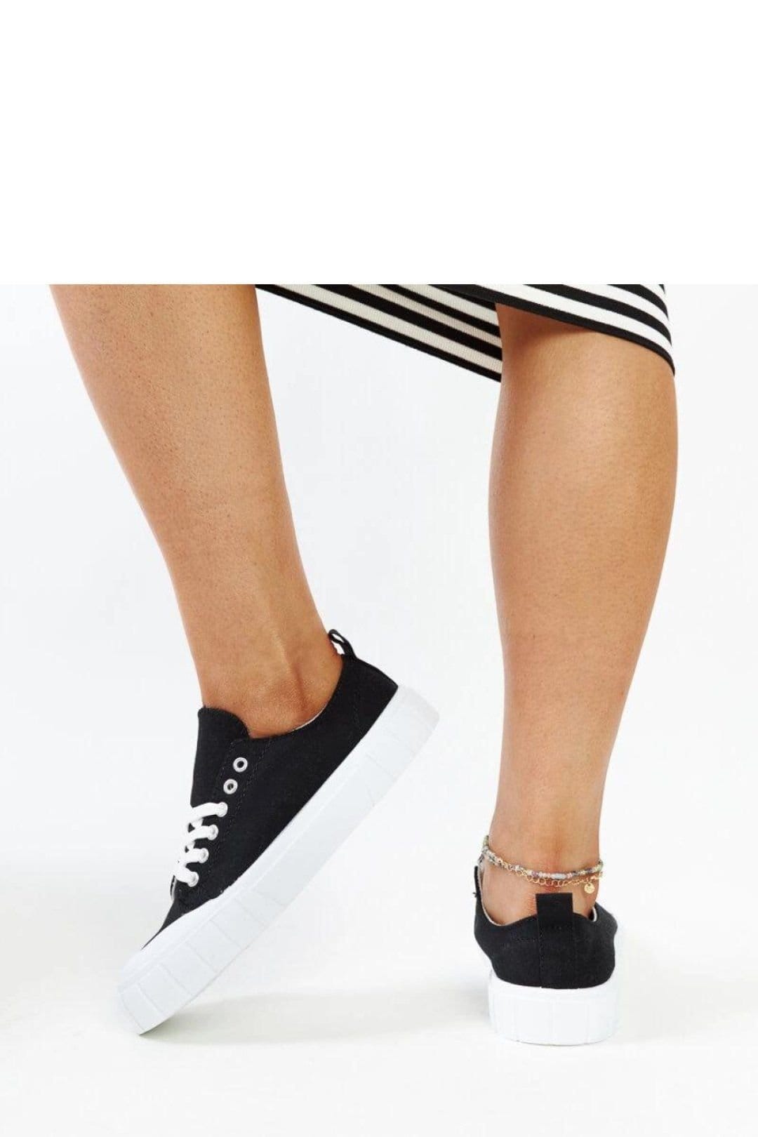 Love Lace Love Lace Women's Rounded Toe Low Sole Lace Up Fabric Sneakers for Summer Spring in Black - 4