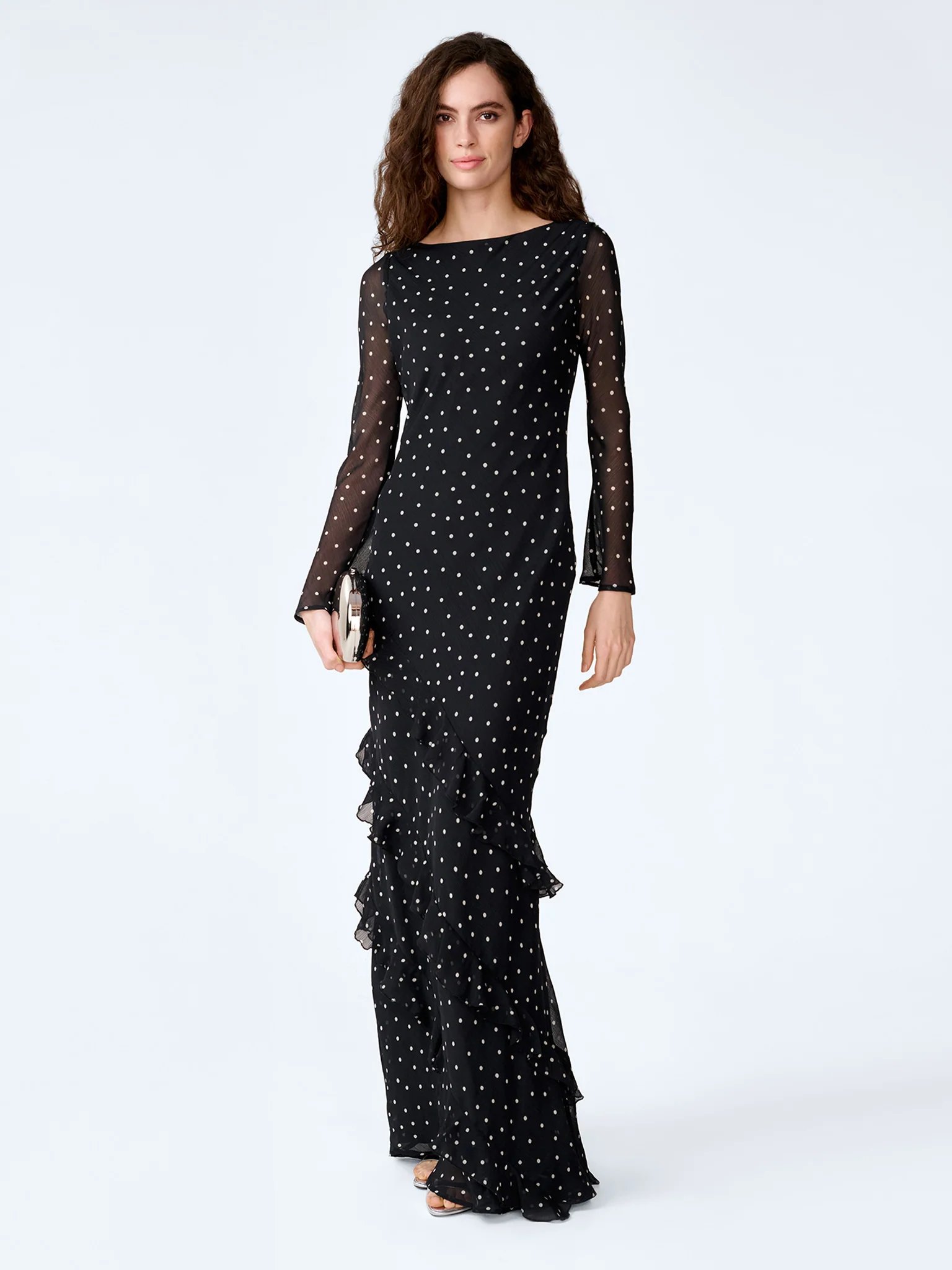 OMNES Bridie Dress in Black Polka Dot - 2
