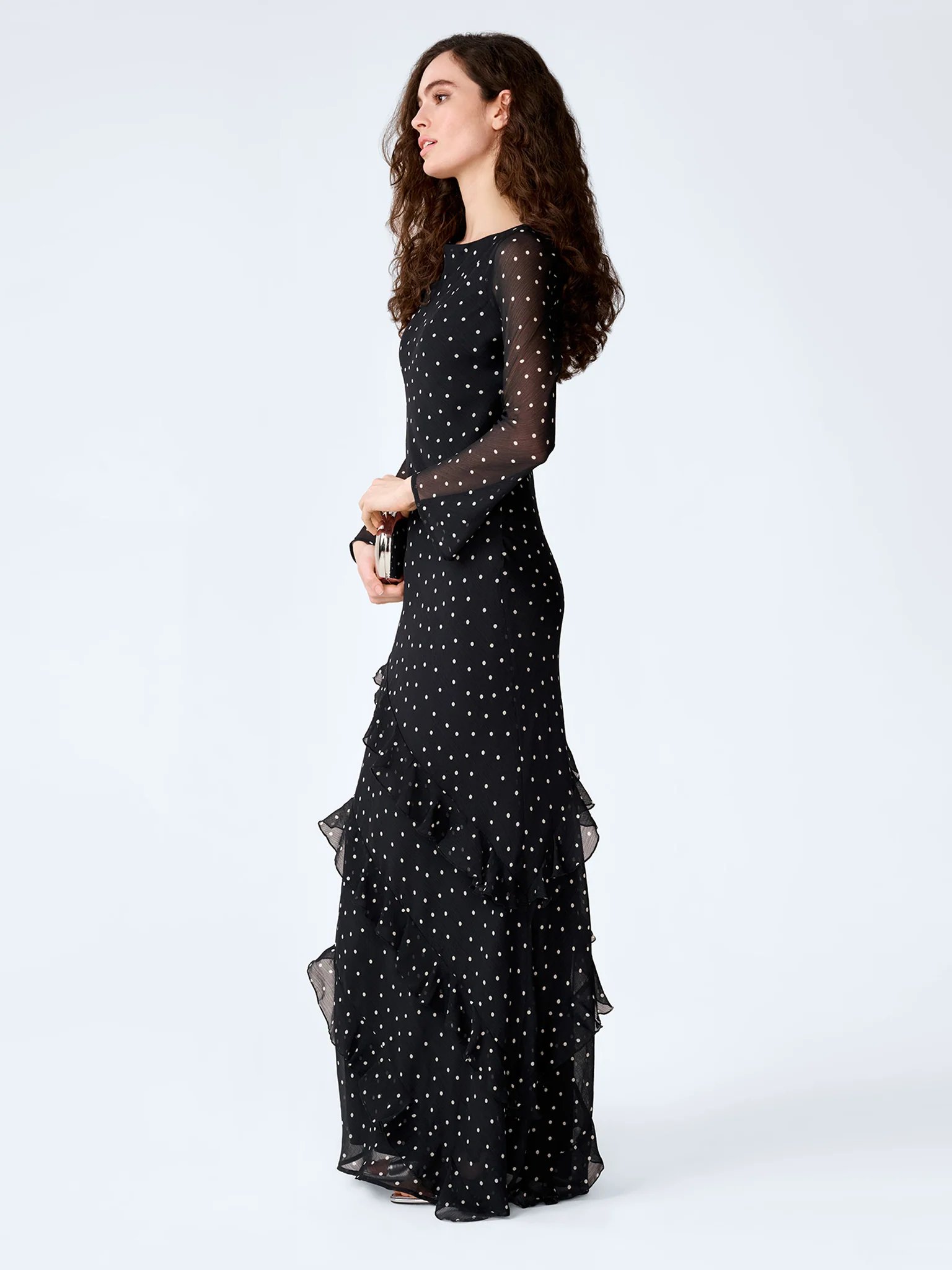 OMNES Bridie Dress in Black Polka Dot - 3