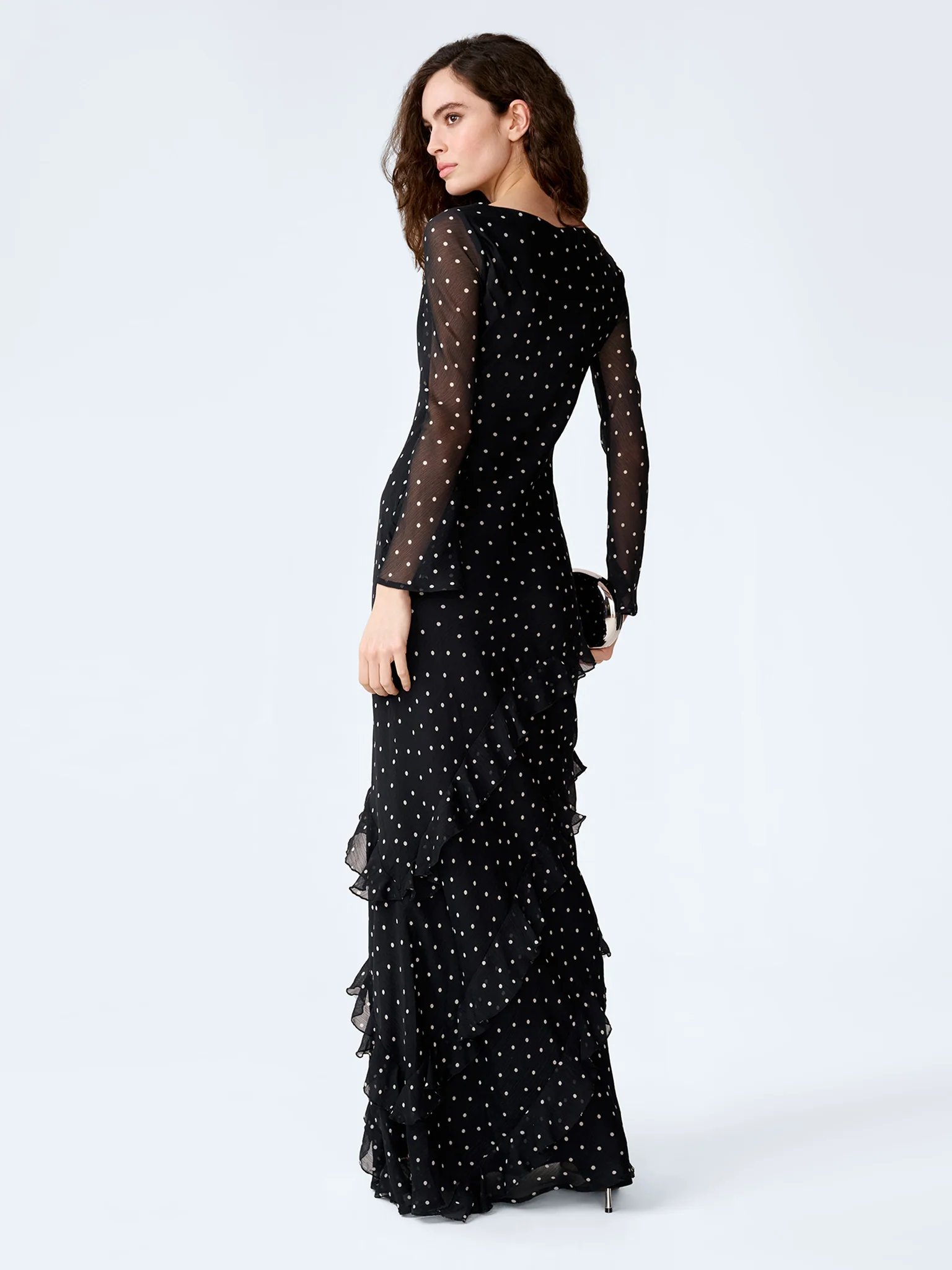 OMNES Bridie Dress in Black Polka Dot - 4
