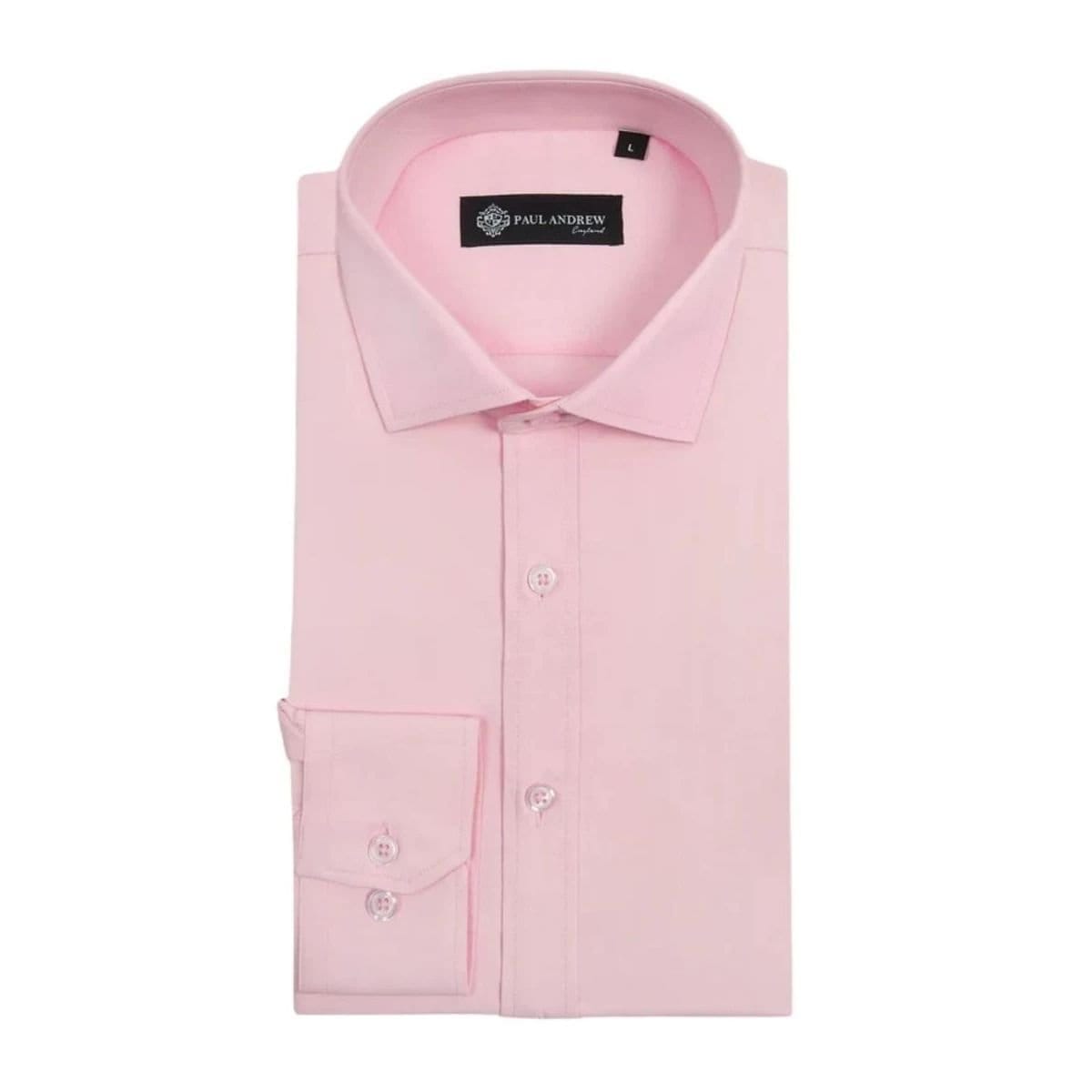 Paul Andrew Paul Andrew Men's Classic Dress Shirt Double Cuff Cutaway Collar Formal in Pink - 1