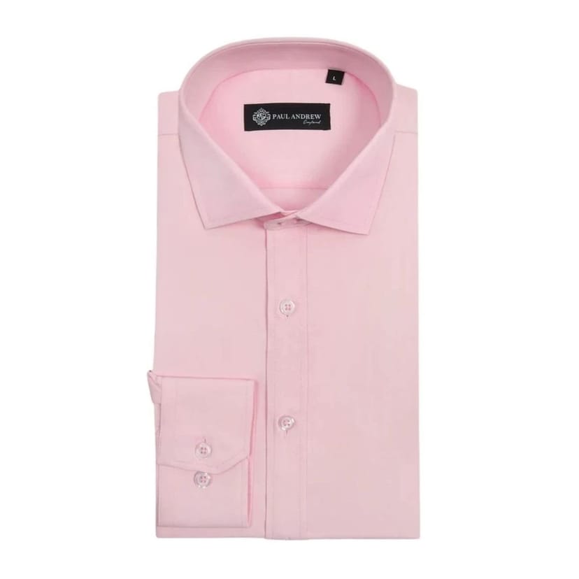 Paul Andrew Paul Andrew Men's Classic Dress Shirt Double Cuff Cutaway Collar Formal in Pink - 1