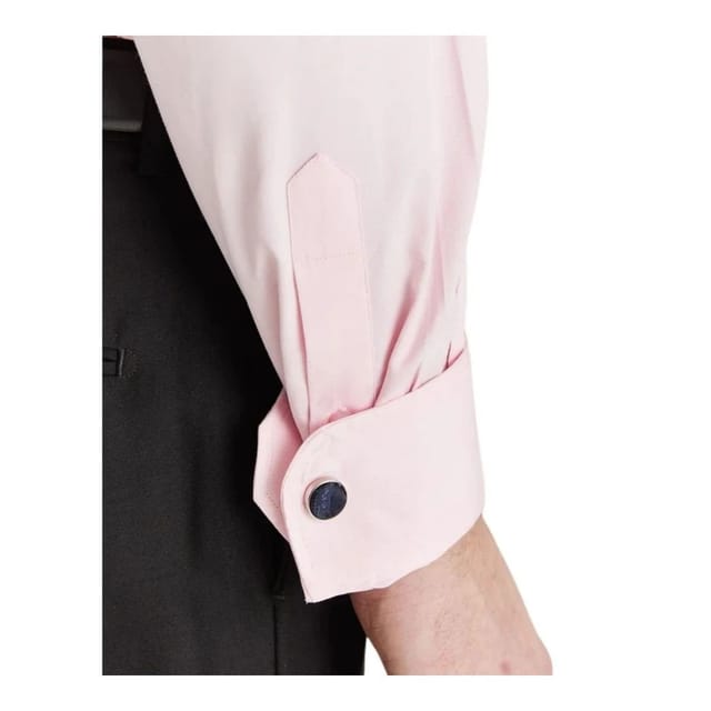 Paul Andrew Paul Andrew Men's Classic Dress Shirt Double Cuff Cutaway Collar Formal in Pink - 2