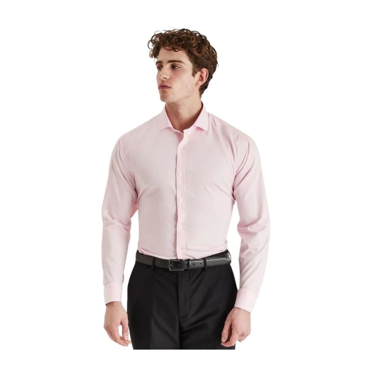 Paul Andrew Paul Andrew Men's Classic Dress Shirt Double Cuff Cutaway Collar Formal in Pink - 4