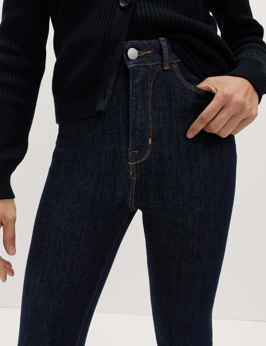 Marks & Spencer M&S Magic Shaping High Waisted Slim Flare Jeans Indigo Mix - 2