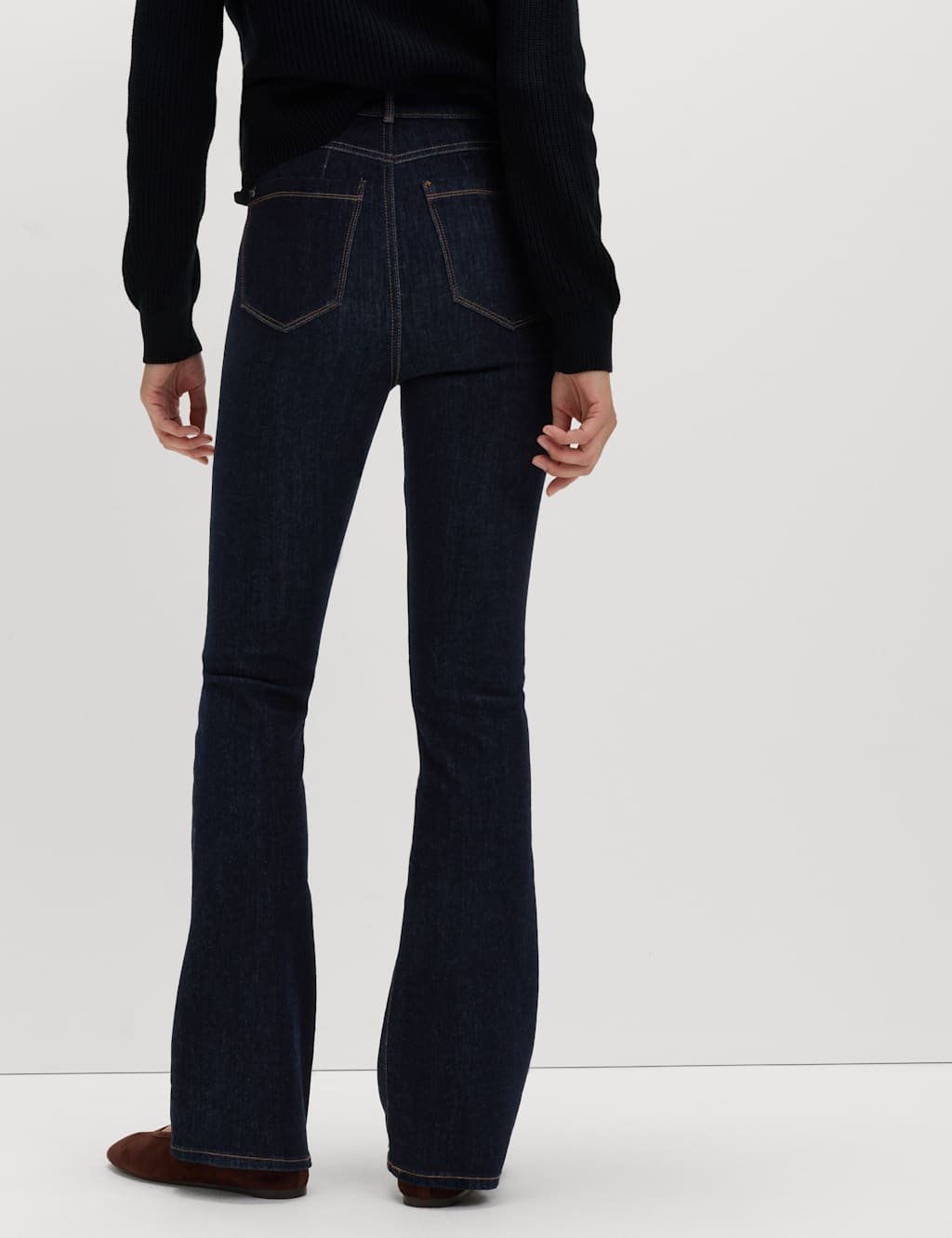 Marks & Spencer M&S Magic Shaping High Waisted Slim Flare Jeans Indigo Mix - 3
