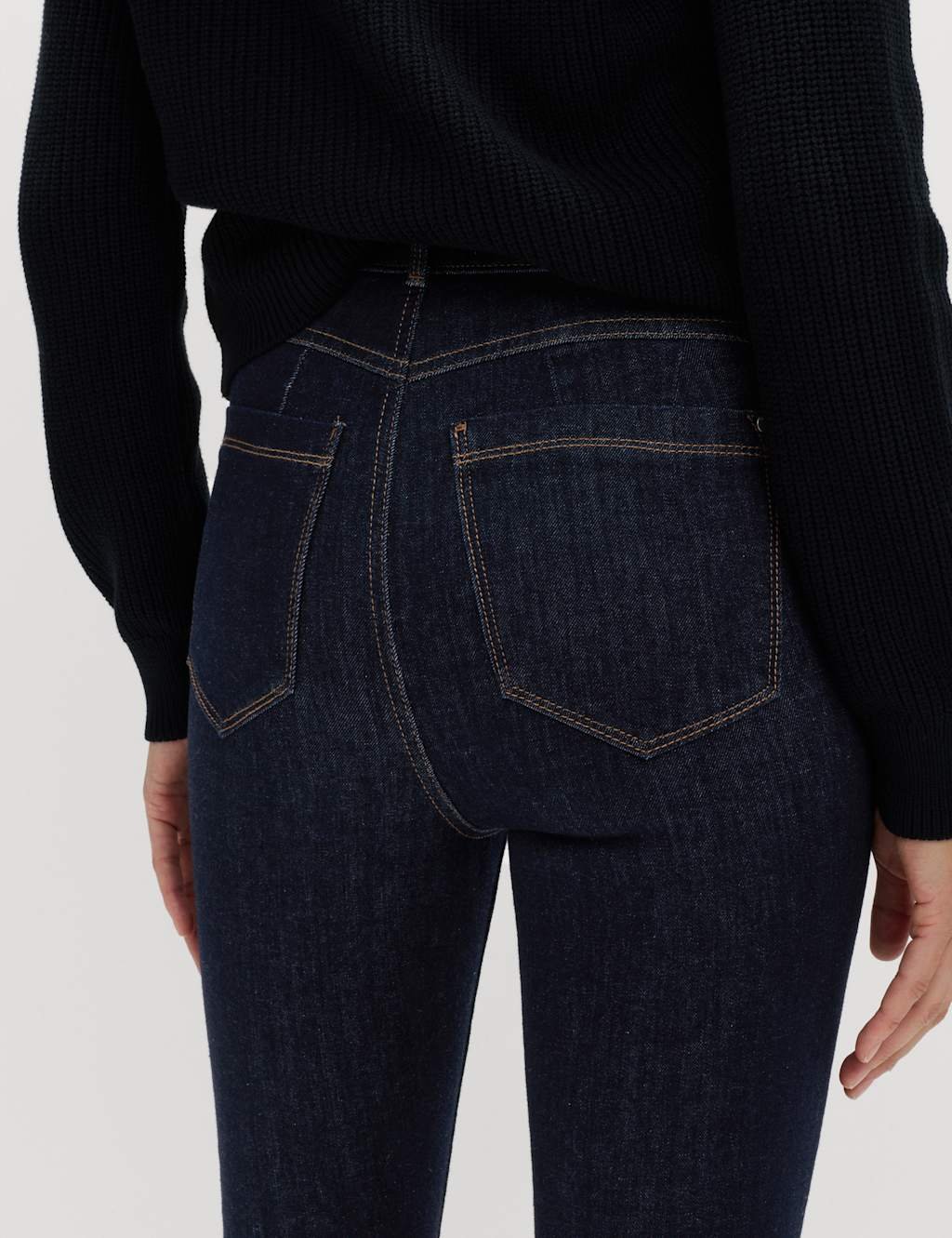 Marks & Spencer M&S Magic Shaping High Waisted Slim Flare Jeans Indigo Mix - 4