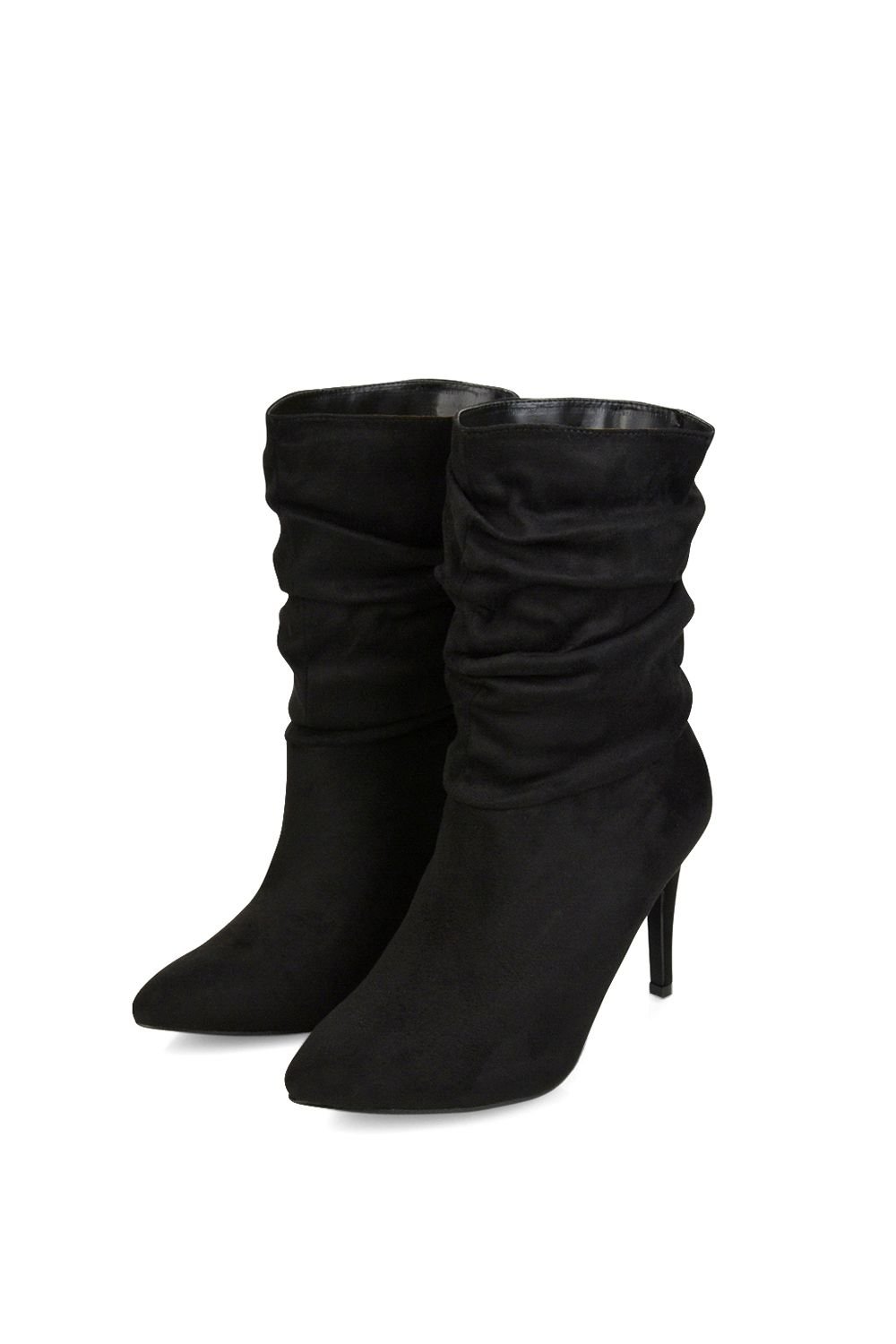 XY London XY London Women's 'Velma' Ruched Pointed Toe Stiletto High Heeled Ankle Boots in Jet Black - 4