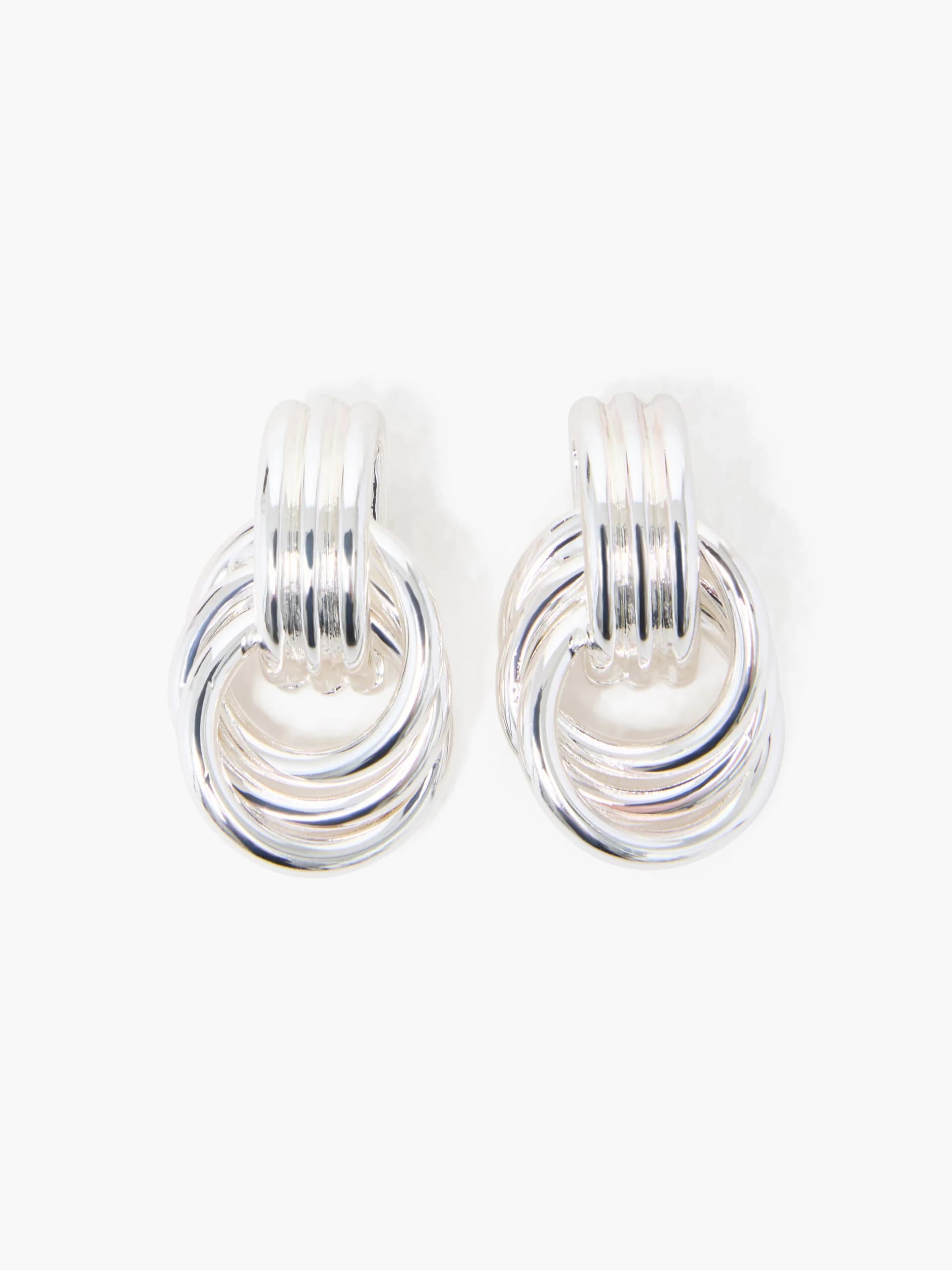French Connection French Connection Silver Triple Row Knot Earrings