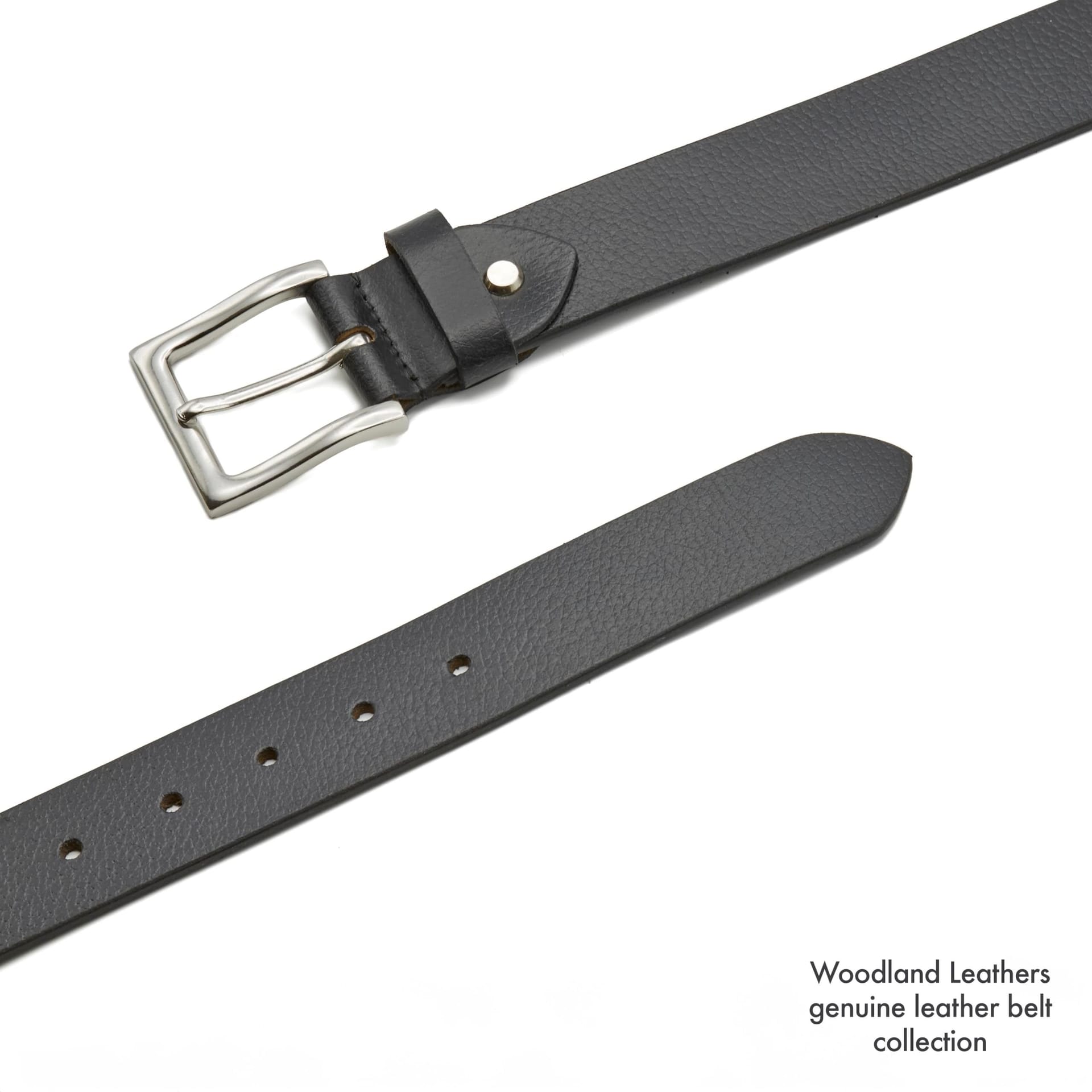 Woodland Leathers Woodland Leathers Men's Leather Belts, Premium Genuine Leather belt 1.5" Width in Black - 4