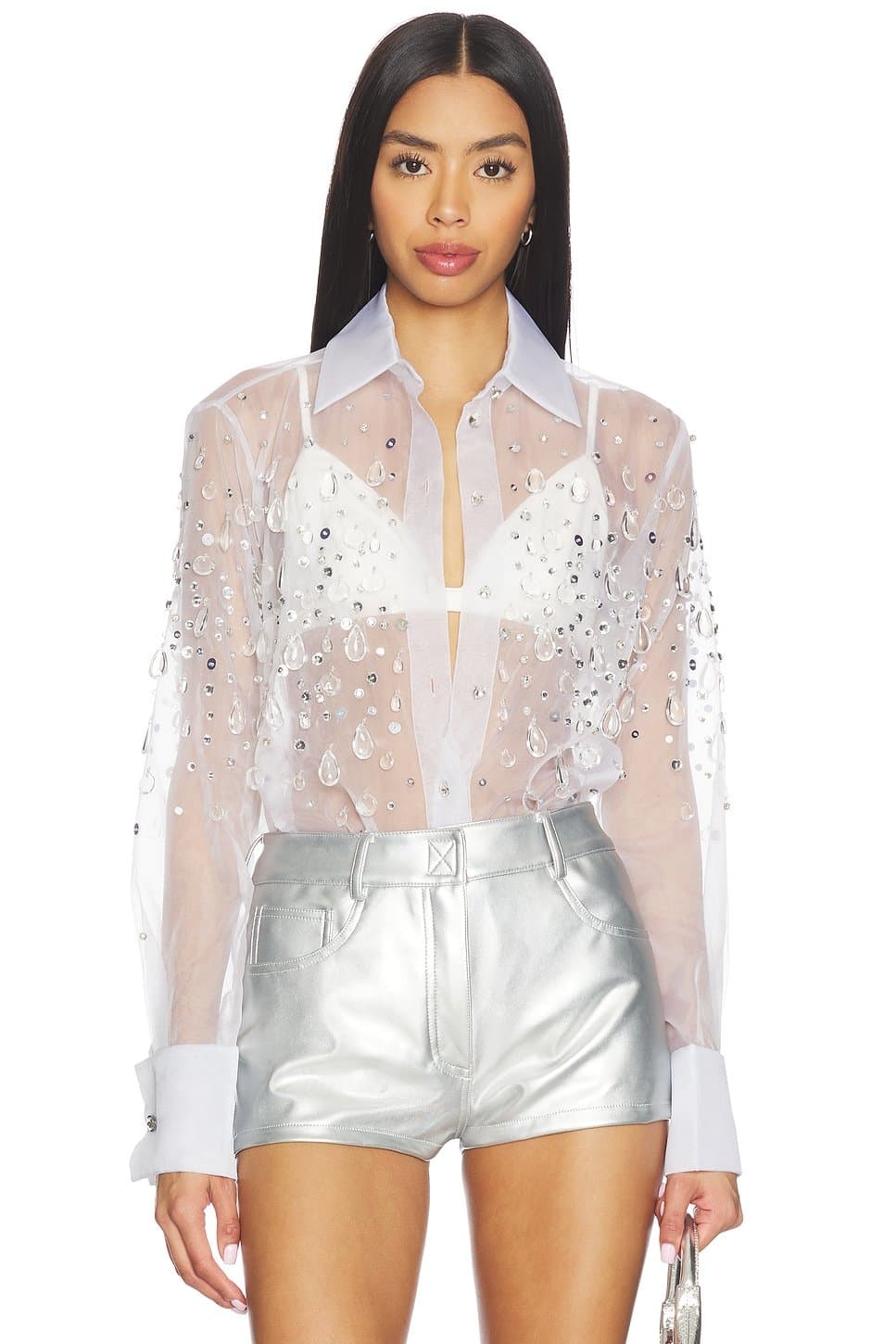 revolve Revolve Eugenia Blouse with Embellished Detailing in Seychelles