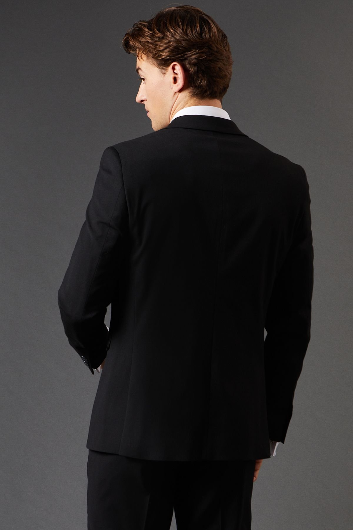 Burton Burton Men's Black Skinny Fit Essential Suit Jacket - 3