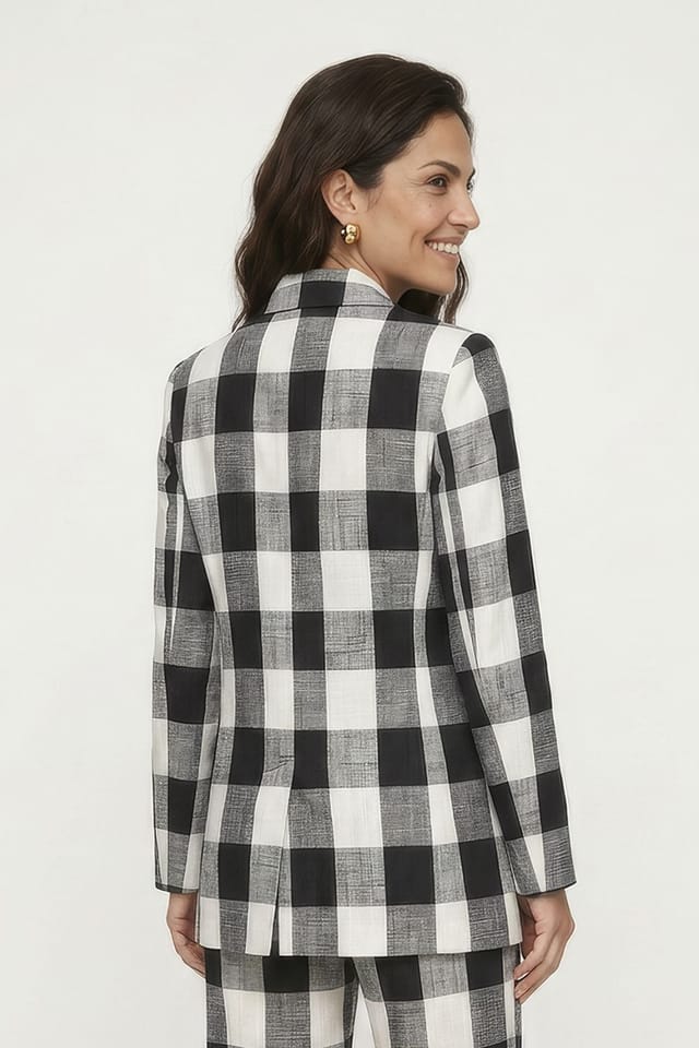 Lily and Lionel Lily and Lionel Women's Zena Double Breasted Check Jacket in Black - 2