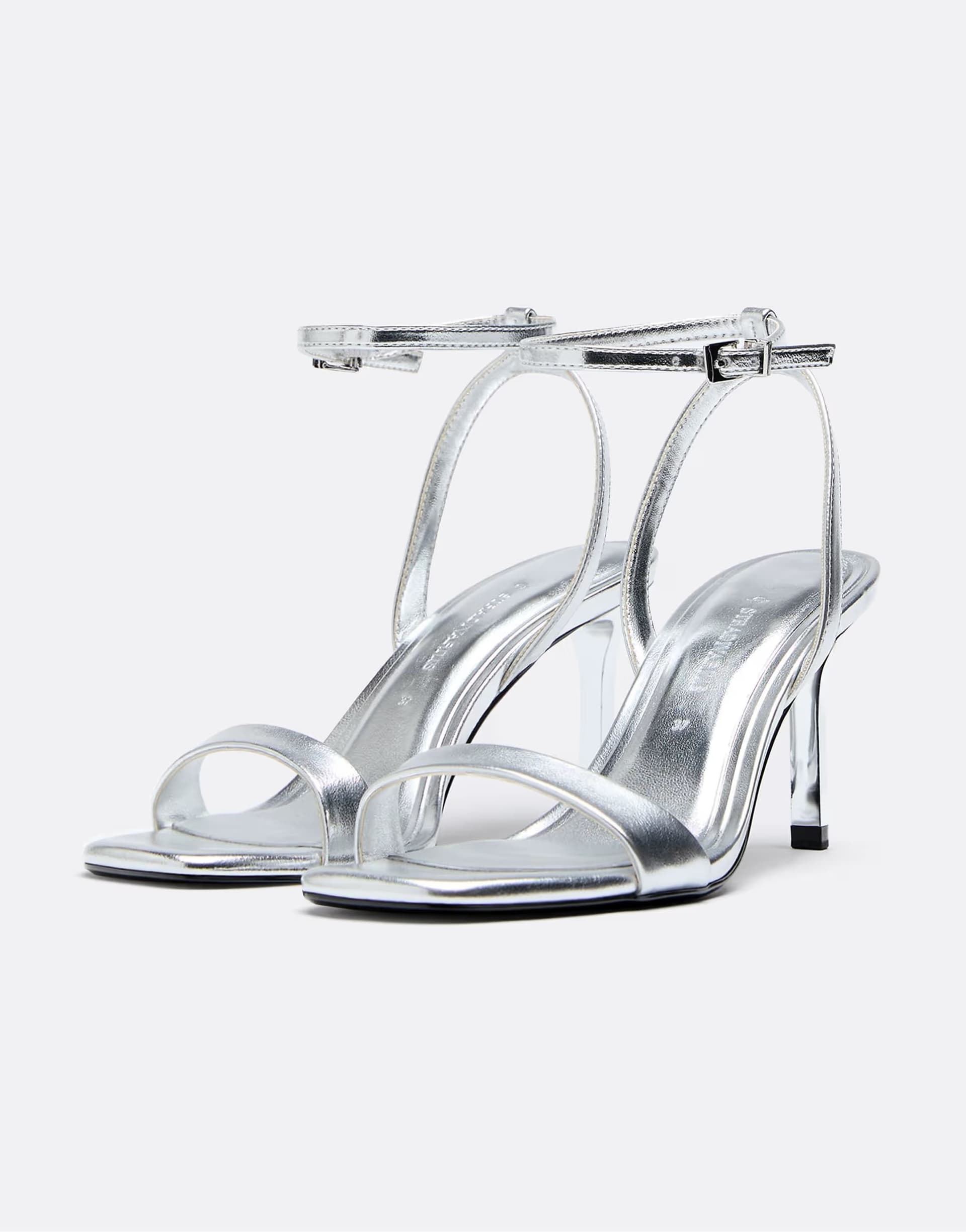 ASOS ASOS Silver Metallic High-Heeled Sandals