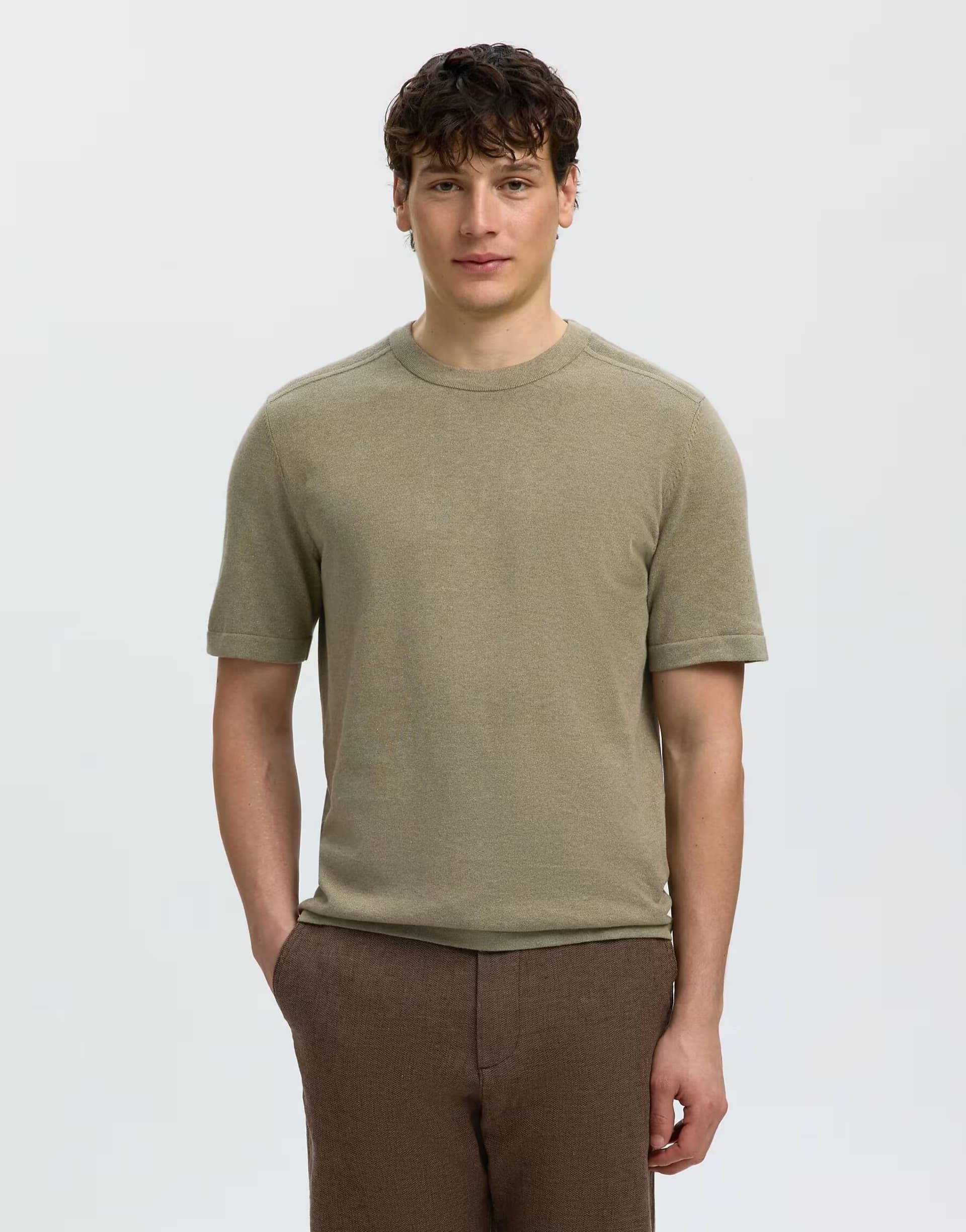 ASOS Selected Knitted top in vetiver