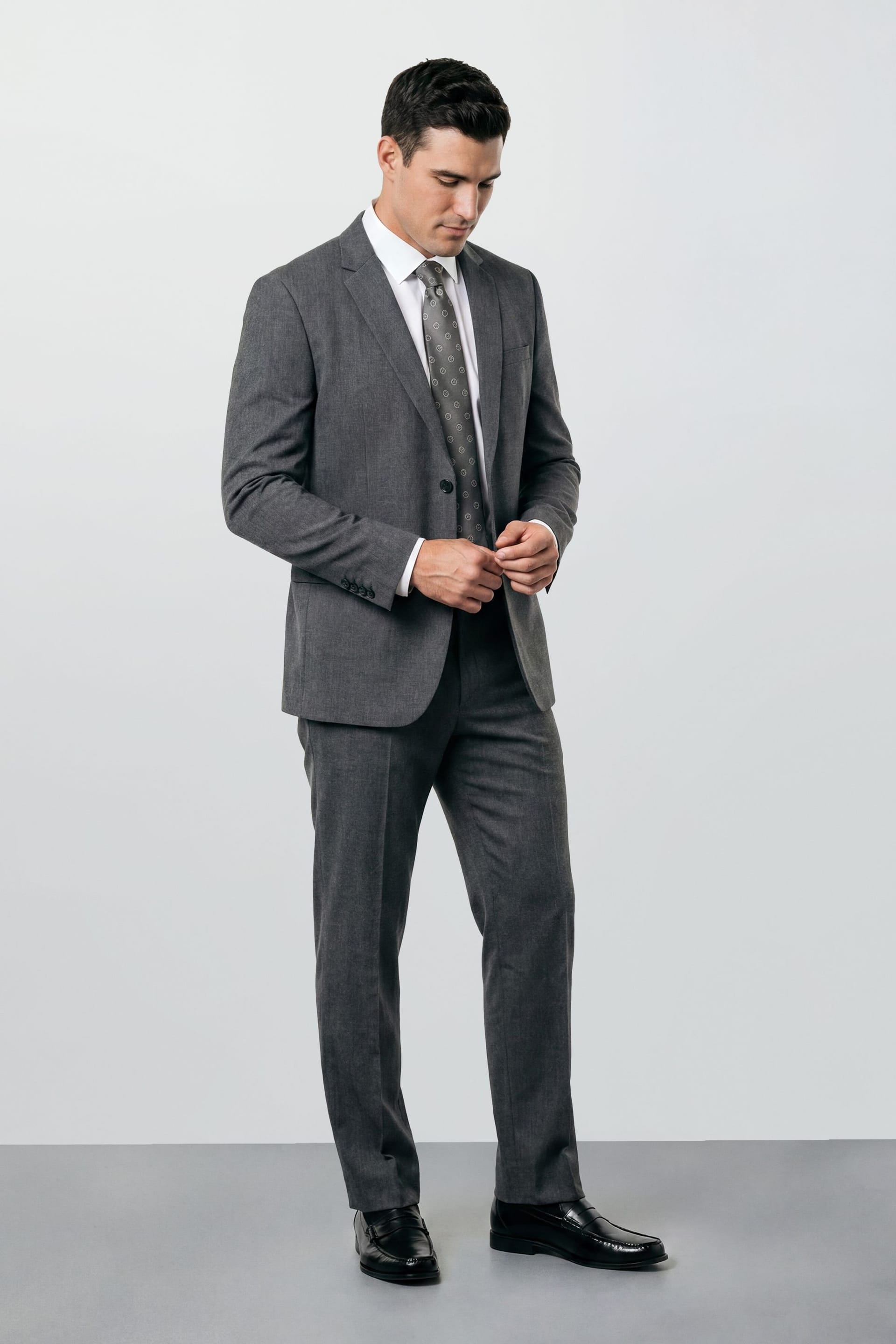 Burton Men's Plus & Tall Mid Grey Essential Suit Trousers