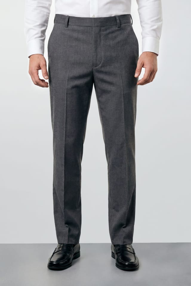 Burton Burton Men's Plus & Tall Mid Grey Essential Suit Trousers - 2
