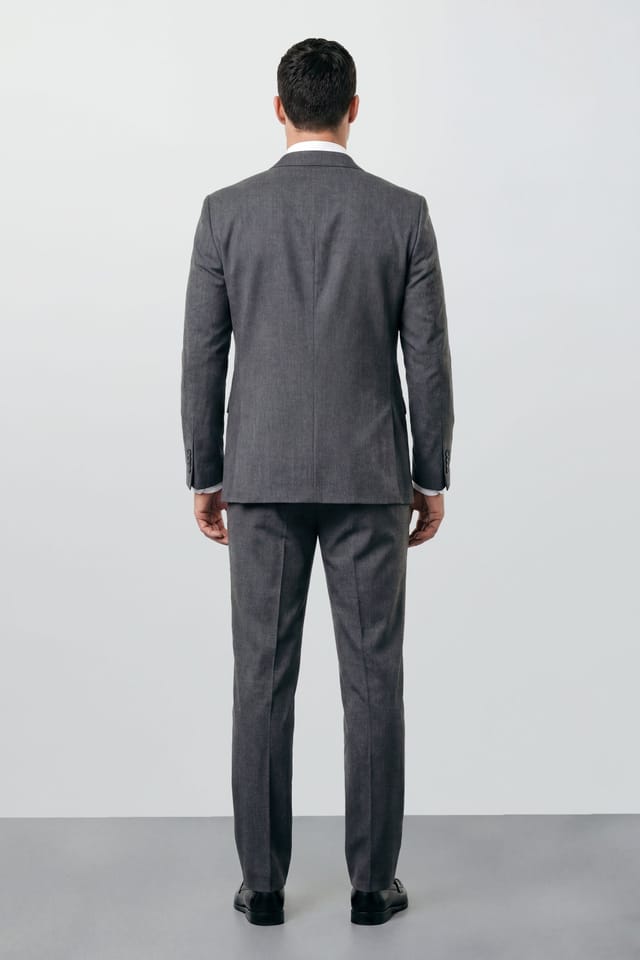 Burton Burton Men's Plus & Tall Mid Grey Essential Suit Trousers - 3