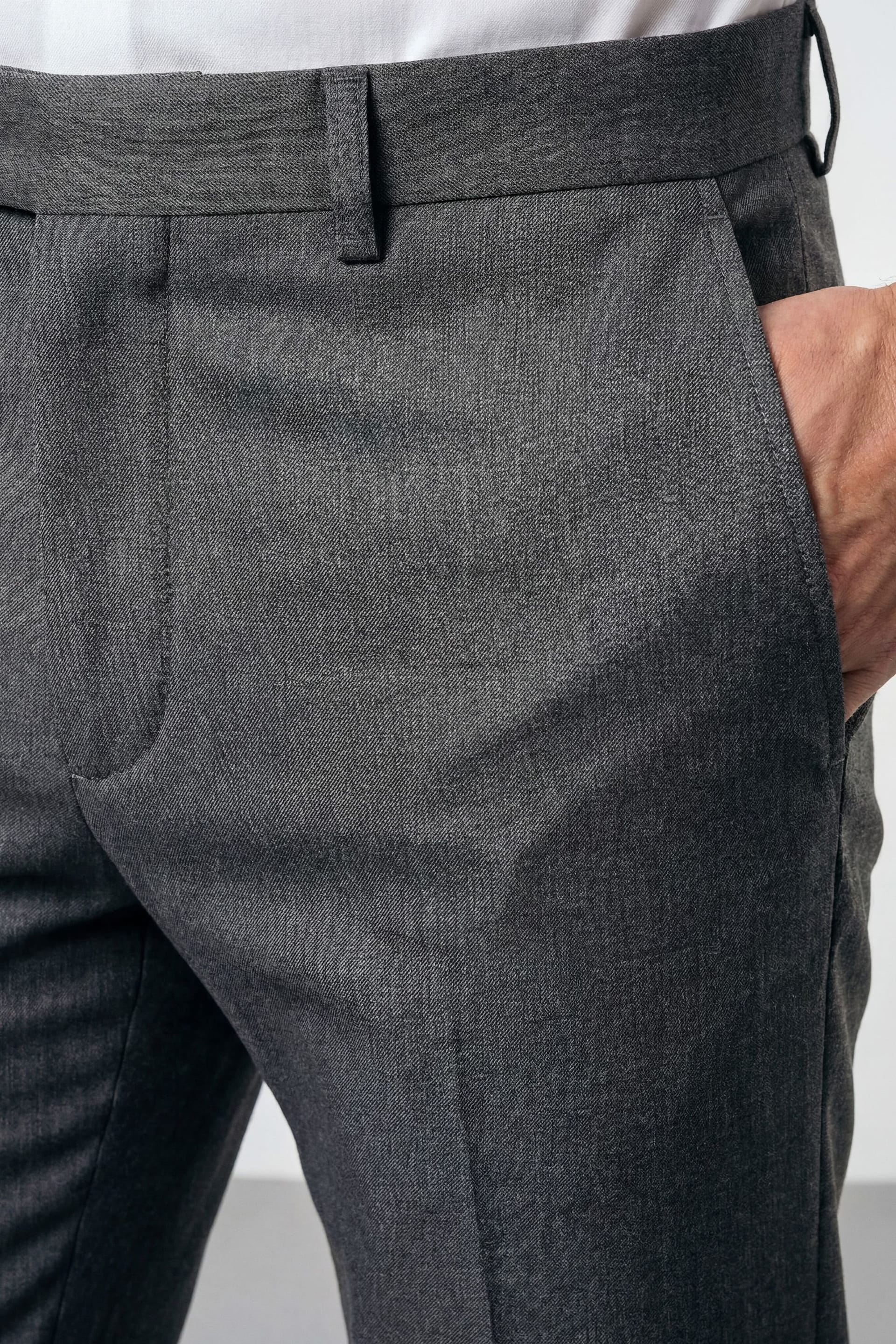 Burton Burton Men's Plus & Tall Mid Grey Essential Suit Trousers - 4