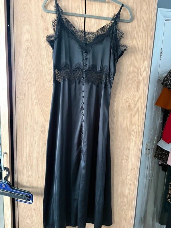 ASOS Black silk evening dress