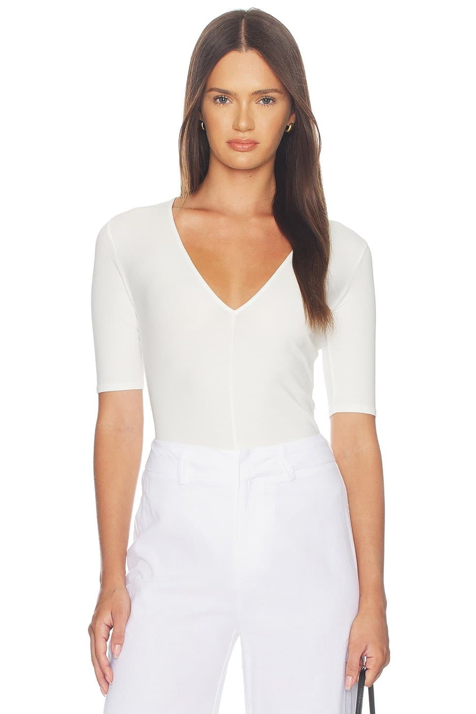 revolve Organic Cotton Deep Plunge Bodysuit