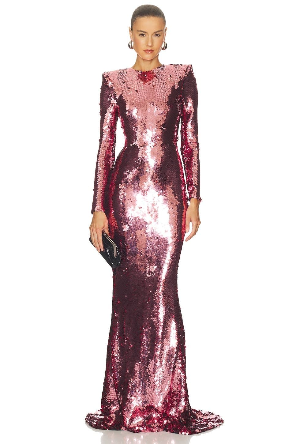 revolve Revolve Mauve Sequin Long-Sleeve Gown