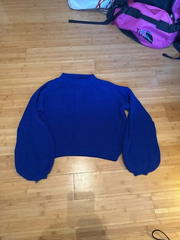 Glamorous Cobalt Blue Puff Sleeve Knitter Jumper