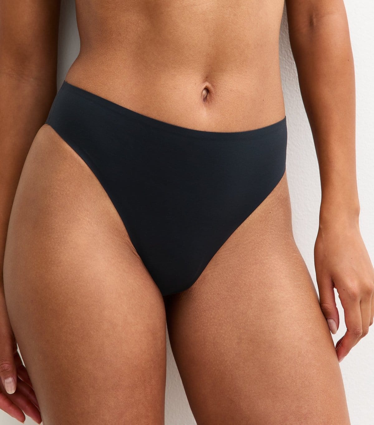 New Look Black Bonded High Waist Brazilian Briefs