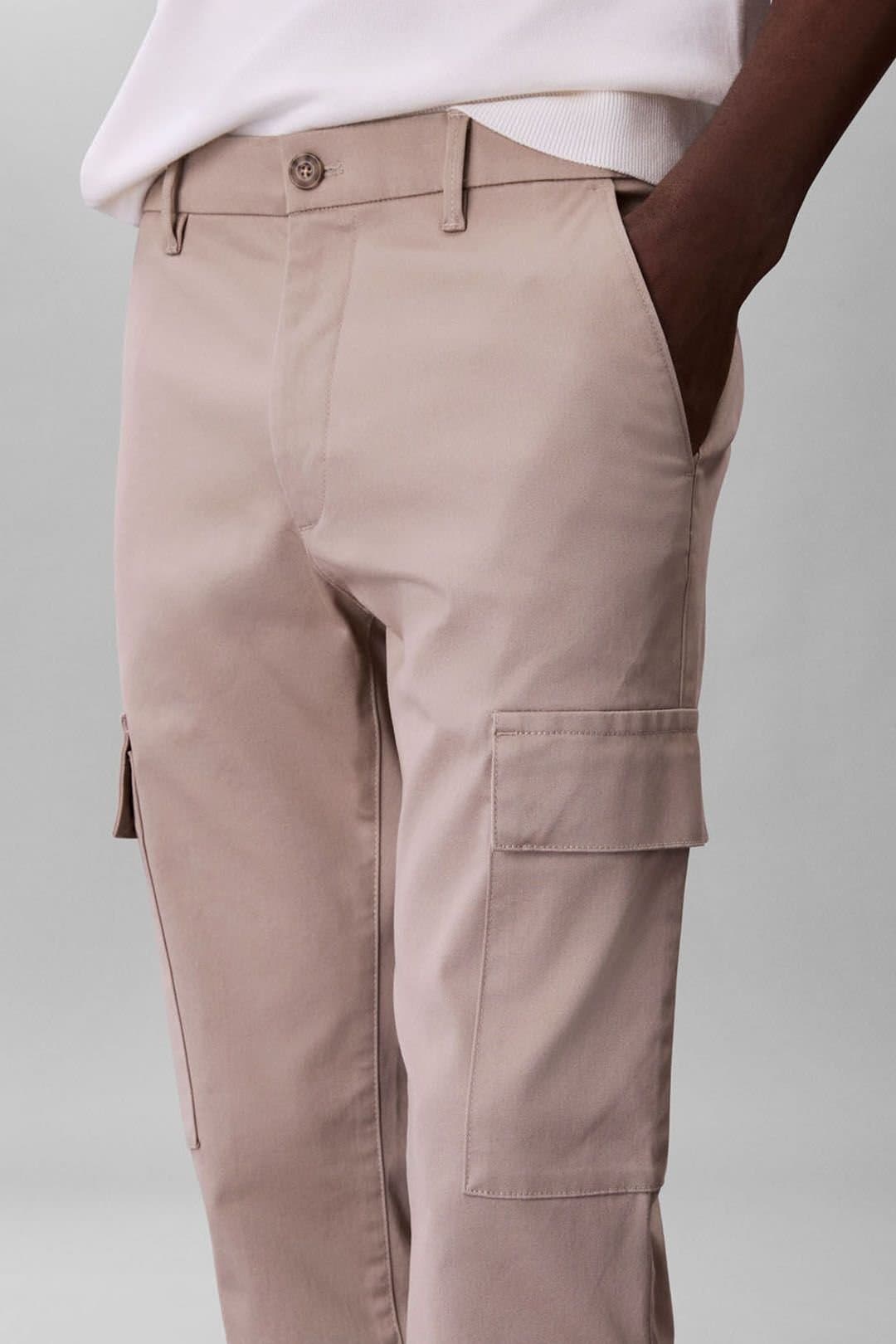 Calvin Klein Calvin Klein Khaki Slim Cotton Stretch Cargo Pants