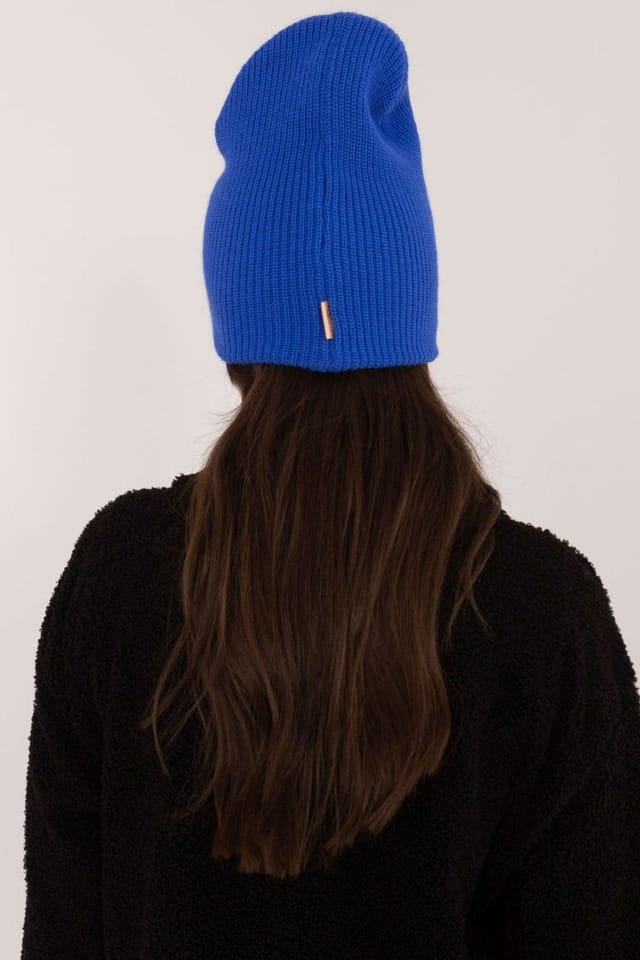 Love Lace Love Lace Women's Soft Acrylic Classic Beanie Hat with Discreet Front Patch Monochrome in Blue - 3