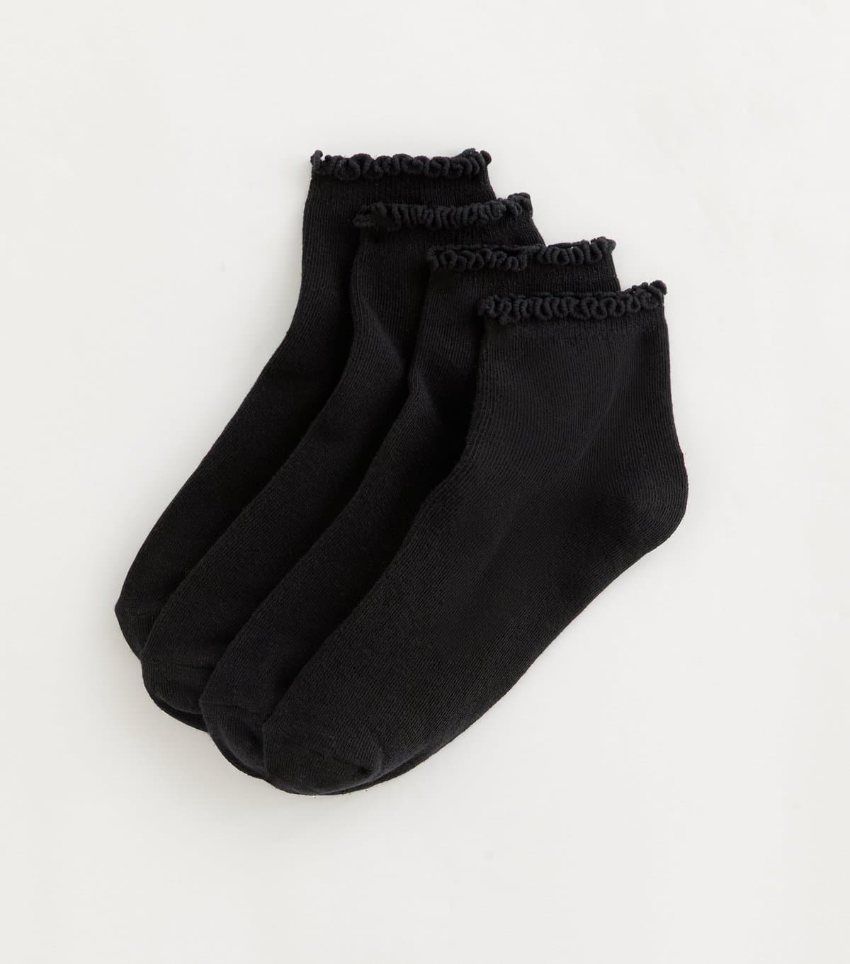 New Look New Look Black Frilly Trimmed Socks Pack of 4