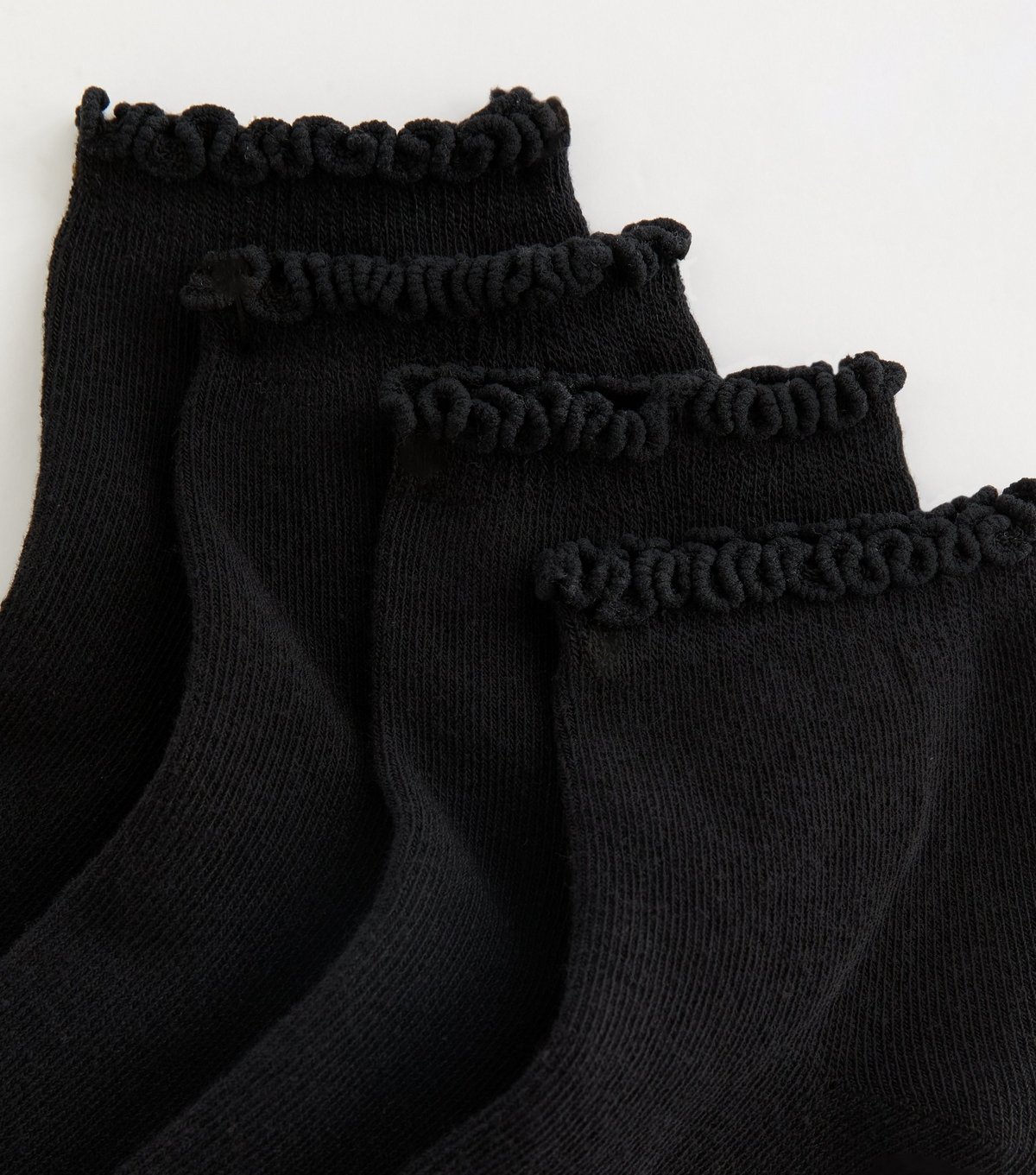 New Look Pack of 4 Black Frilly Trimmed Socks New Look - 2