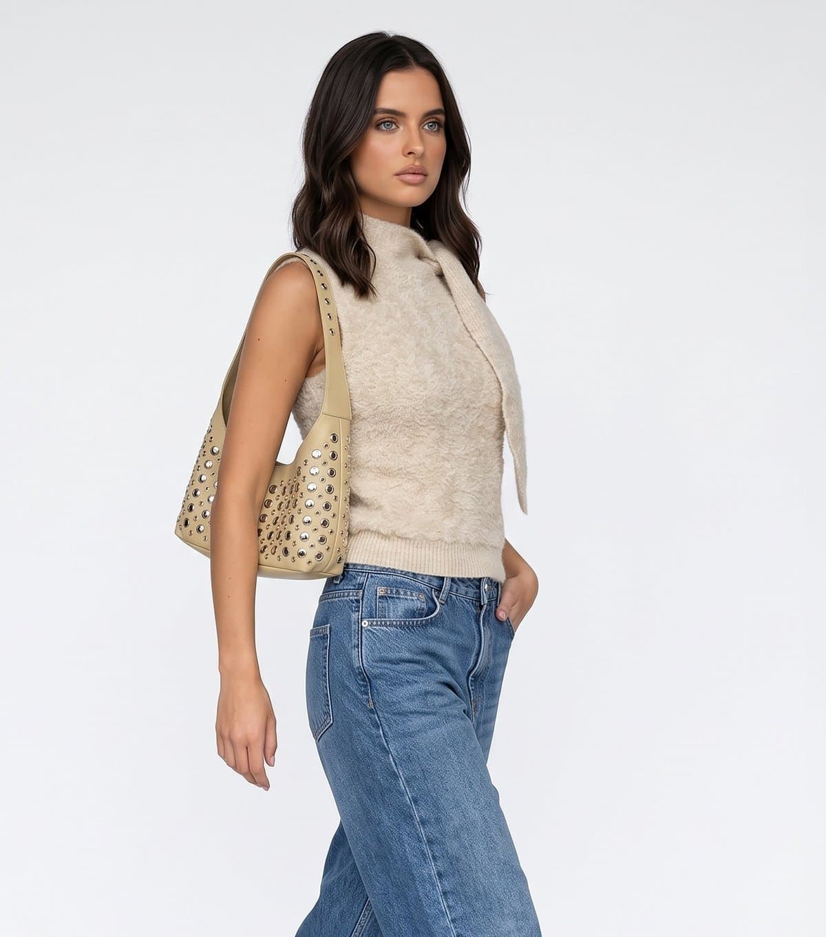 Urban Bliss Cream Boucle Textured Scarf Urban Bliss New Look