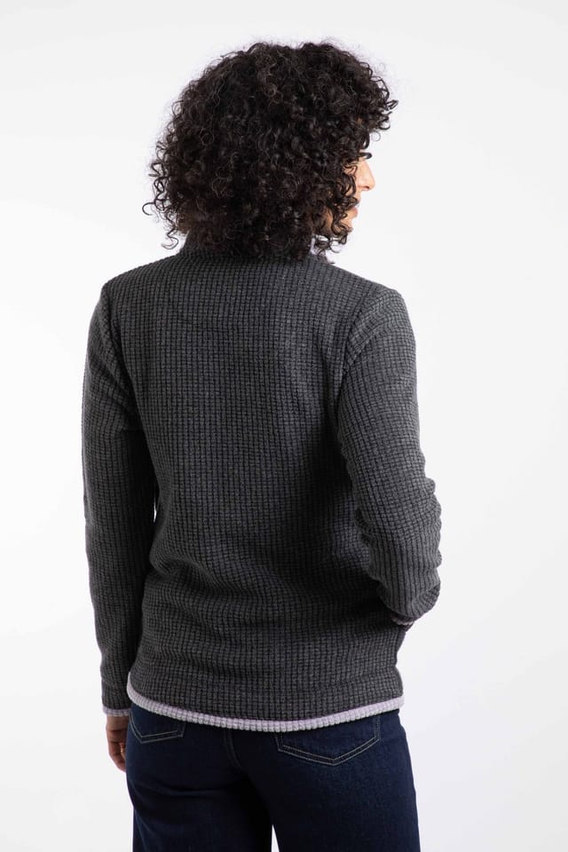 Weird Fish Weird Fish Women's Ariana Full Zip Grid Fleece in Jet Black - 3
