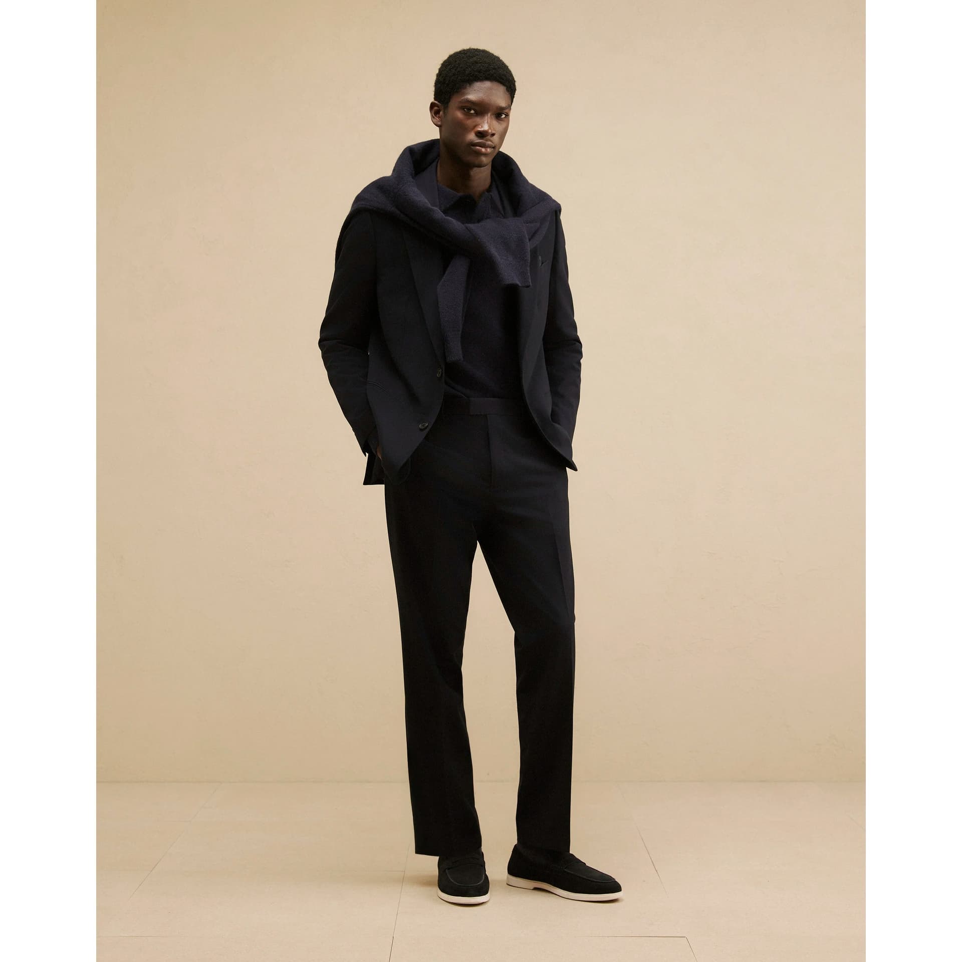 River Island Mens River Island Navy Regular Fit Suit Trousers