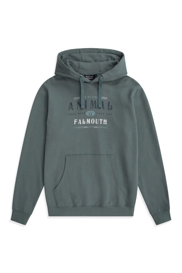 Animal Animal Men's 'River' Falmouth Print Warm Comfortable Casual Soft 100% Cotton Hoodie in Green - 2