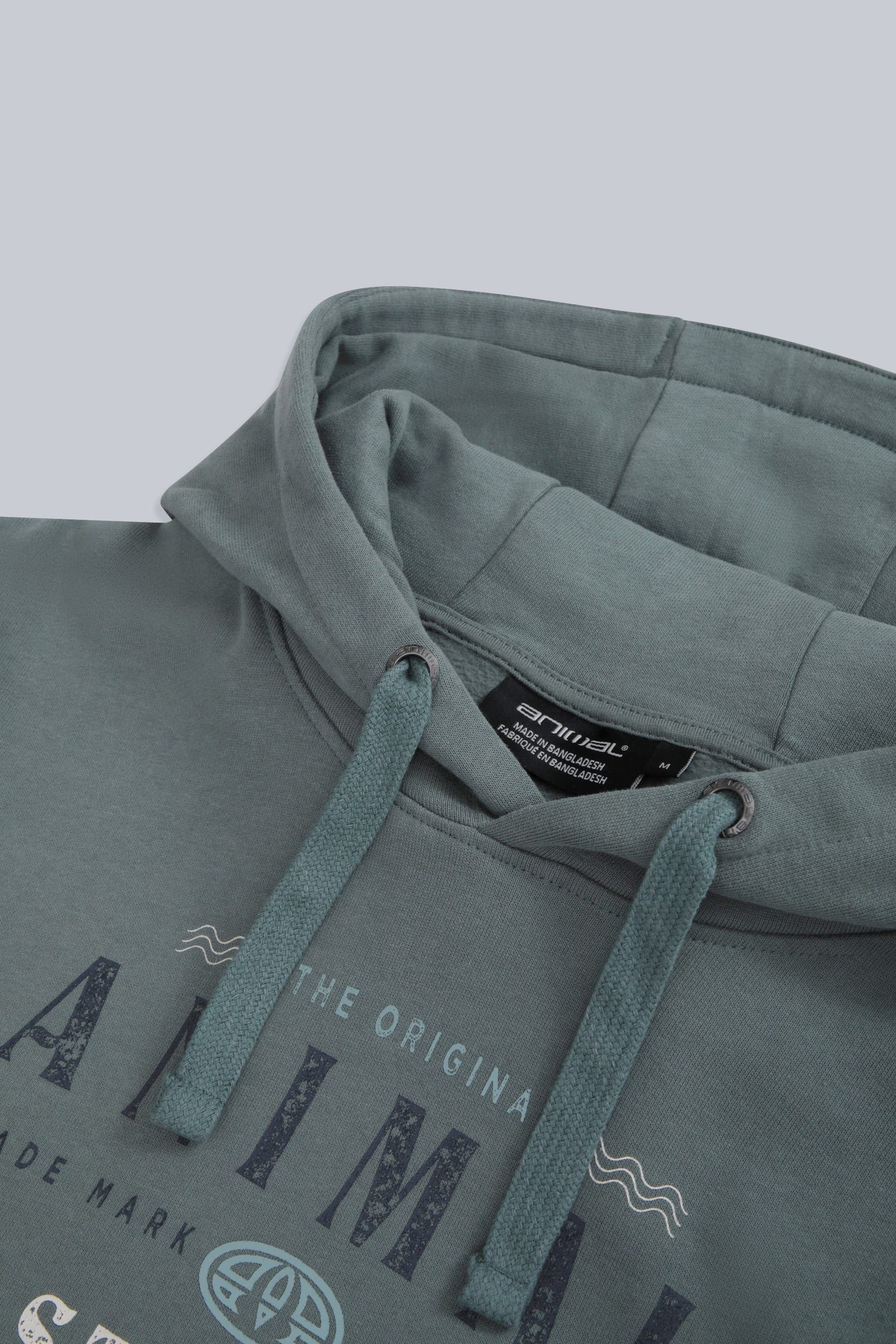 Animal Animal Men's 'River' Falmouth Print Warm Comfortable Casual Soft 100% Cotton Hoodie in Green - 4