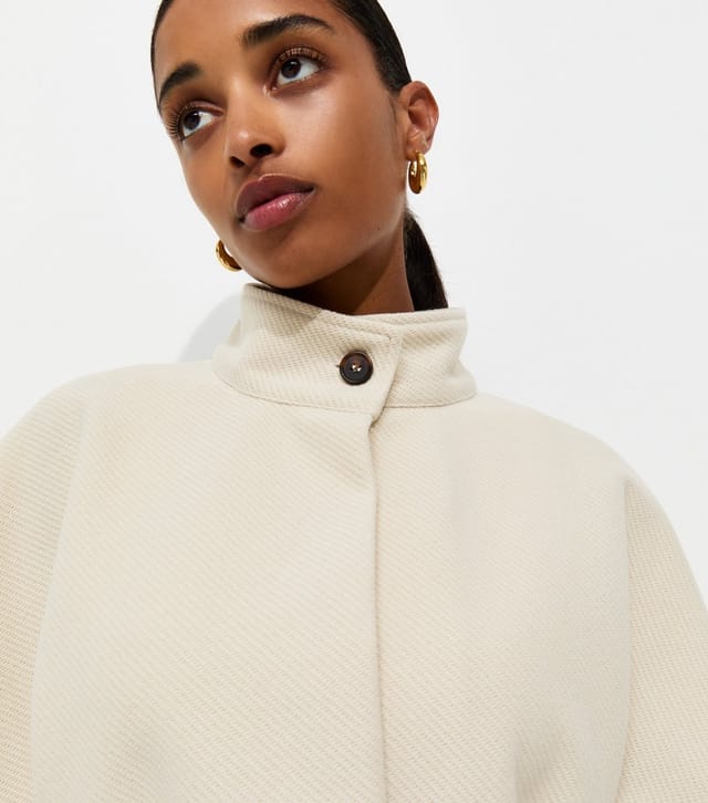 New Look Women's Off White Belted Ottoman Cape Jacket New Look - 3