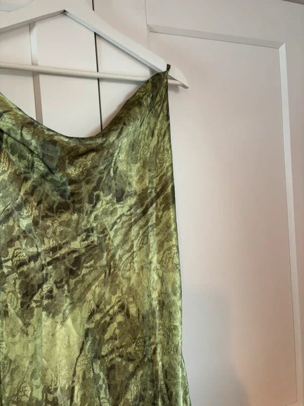 Topshop Topshop green satin cowl neck midi dress size 16