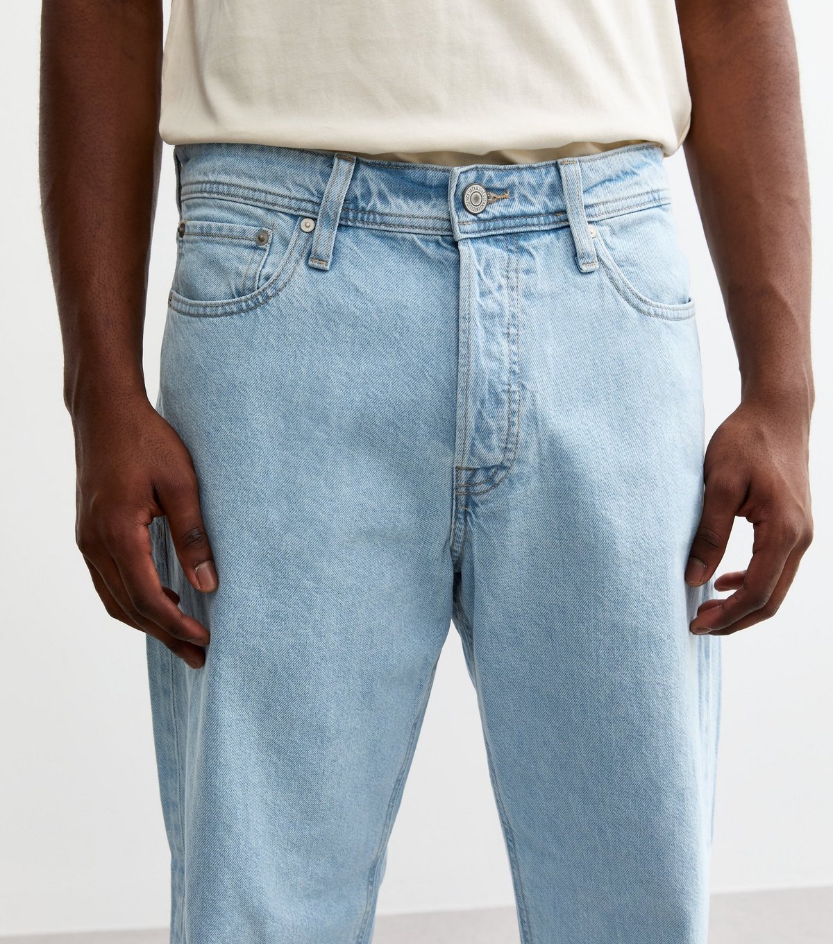 jack & jones Men's Light Blue Relaxed Jeans Jack & Jones New Look - 3