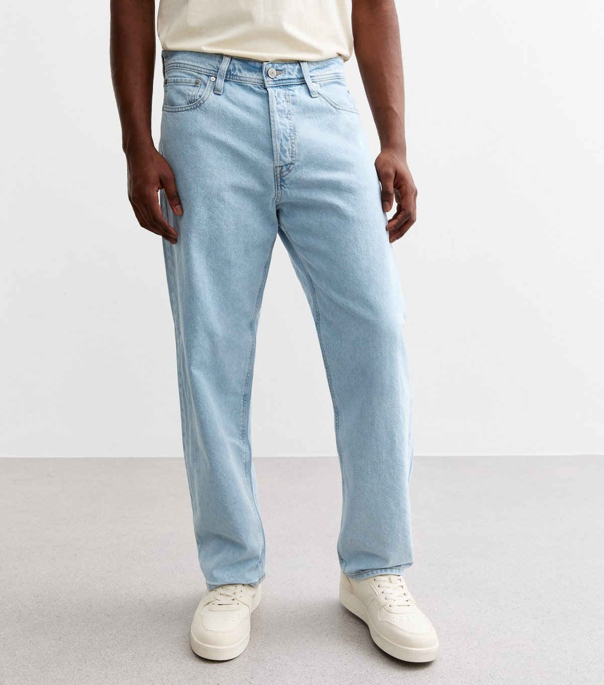 jack & jones Men's Light Blue Relaxed Jeans Jack & Jones New Look - 4